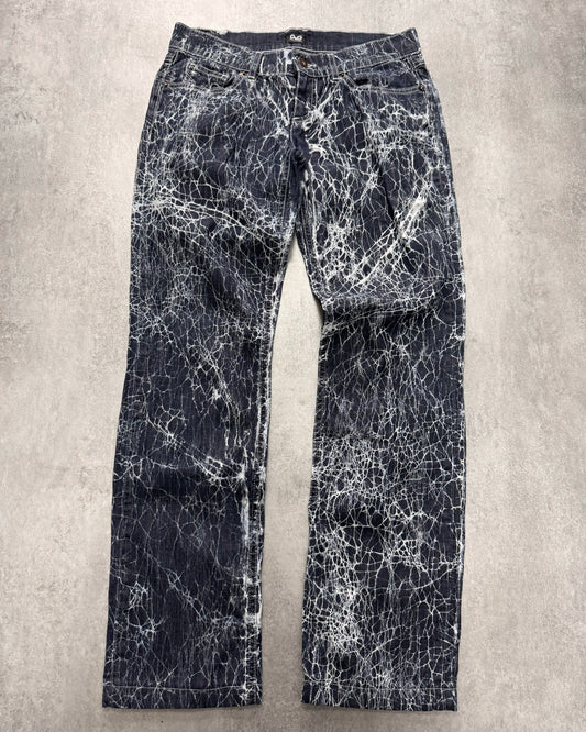 2000s Dolce & Gabbana Spiderweb Denim Jeans (XS)