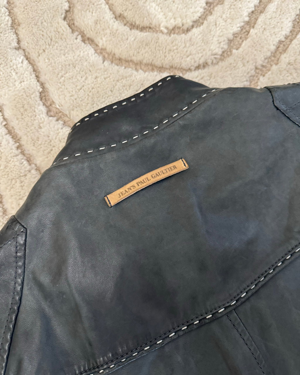 2000年代 ジャンポール・ゴルチエ レザーボンバージャケット(S/M)