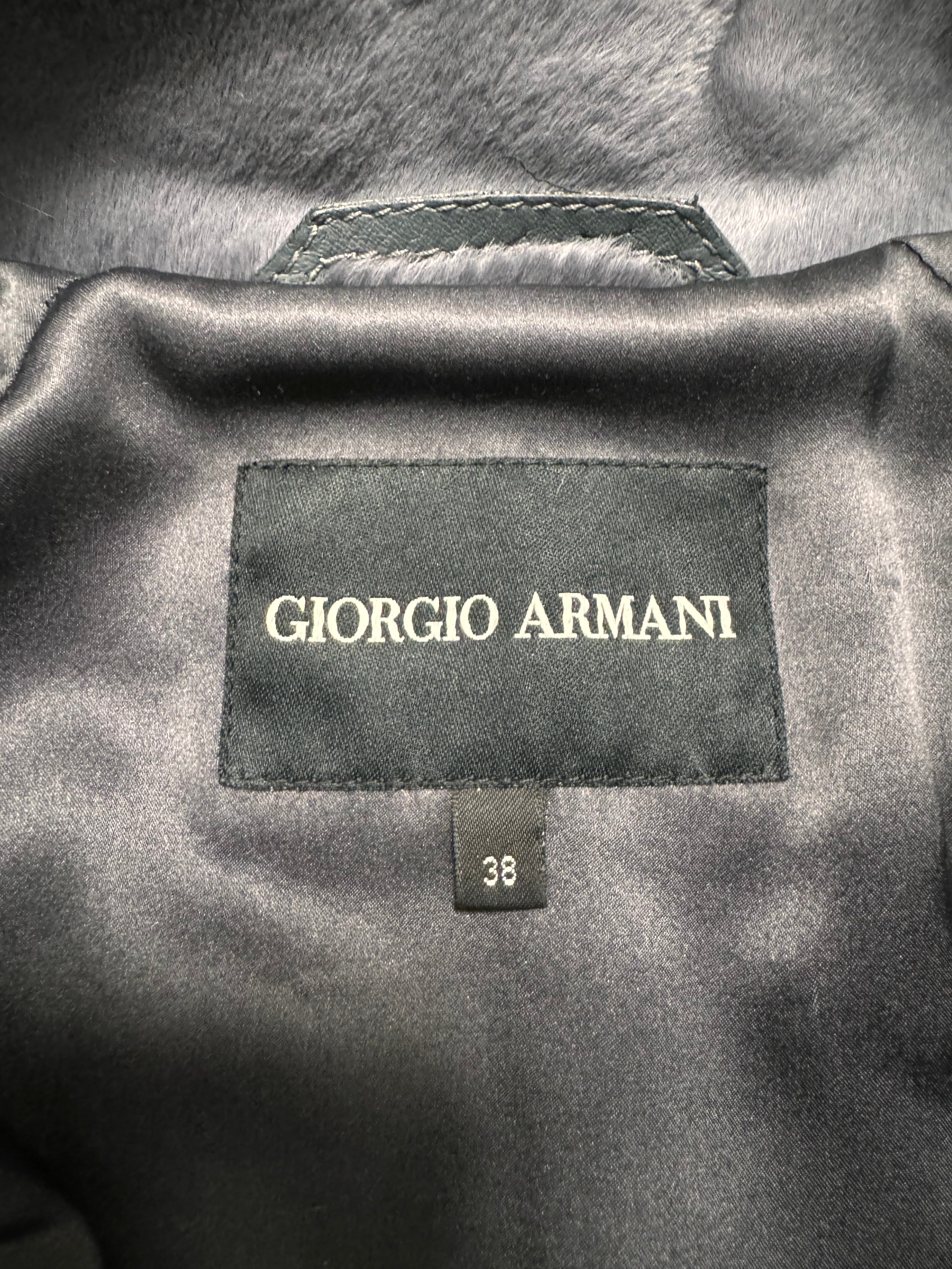 AW2012 Giorgio Armani Dark Polar Fur Cropped Jacket