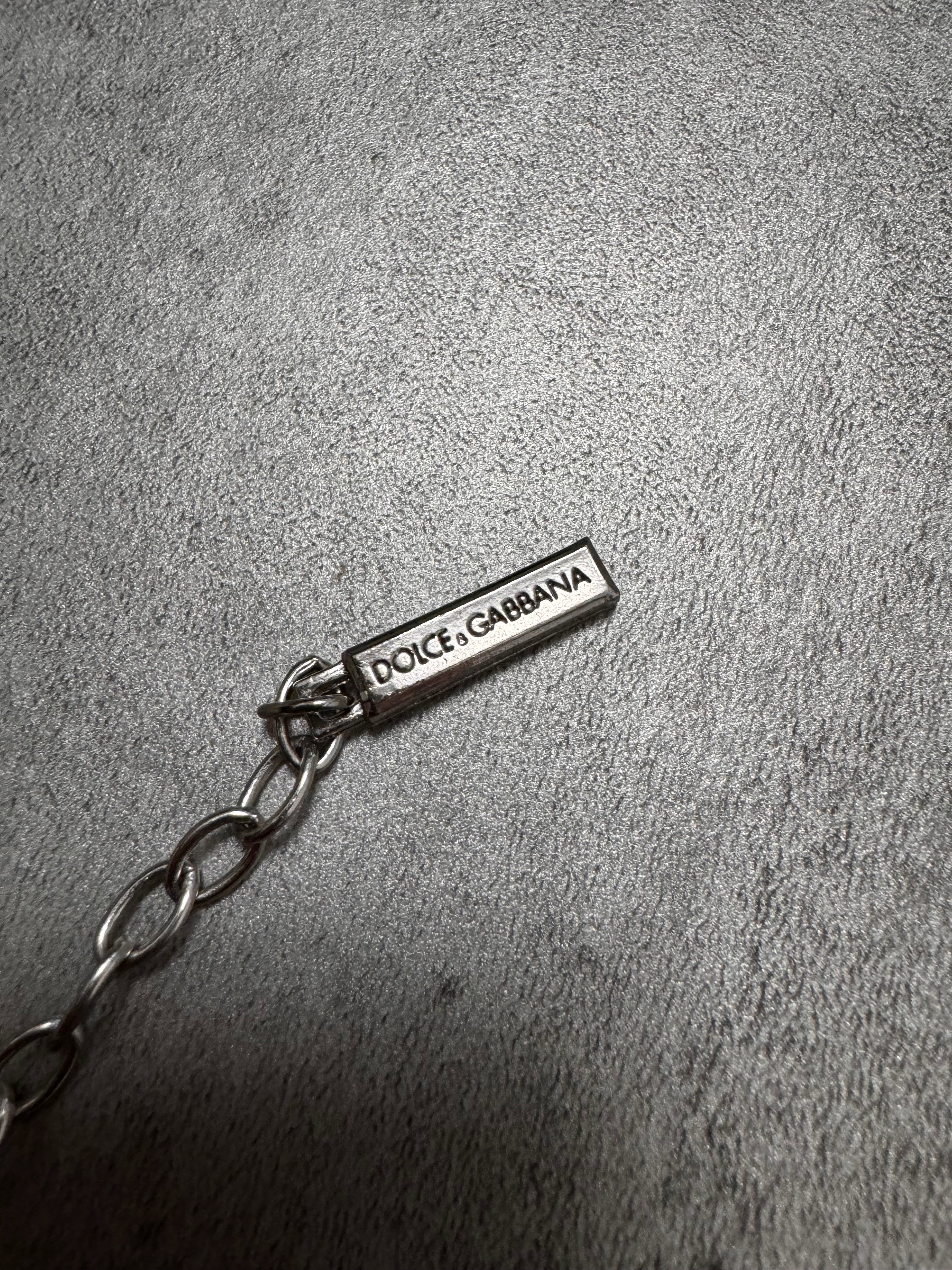 Dolce & Gabbana Cristal Sliver Cross Necklace (OS)