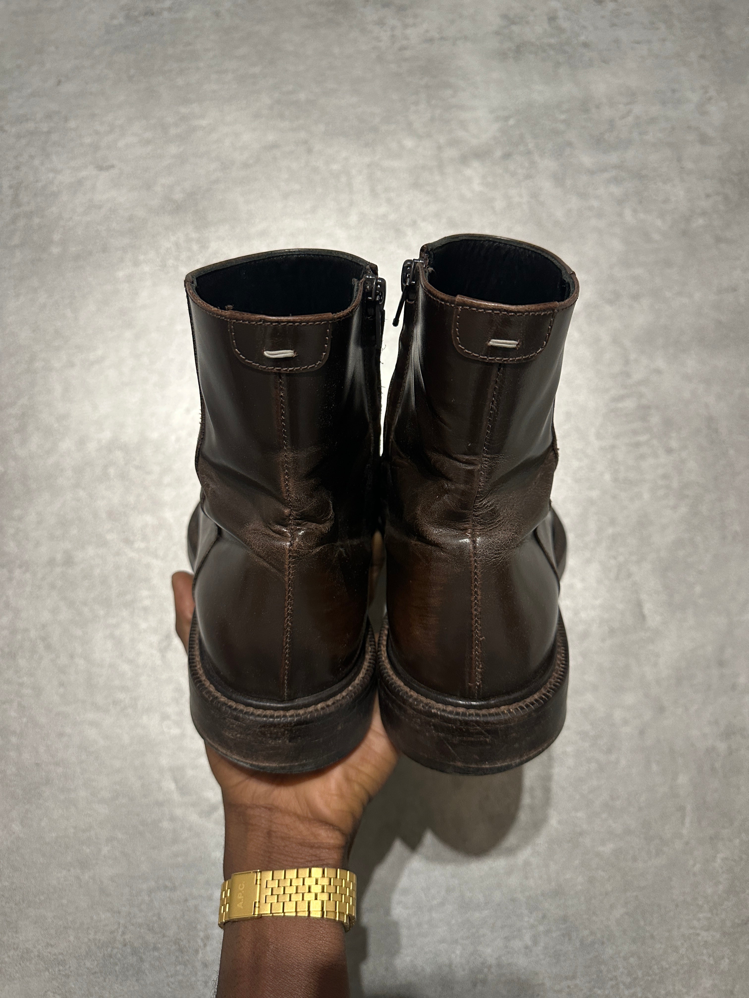 Maison Margiela Leather Brown Ankle Boots