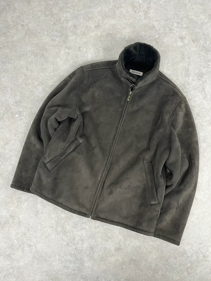 Balmain Brown Classy Suede Zip-up Jacket DzYrmYH 3