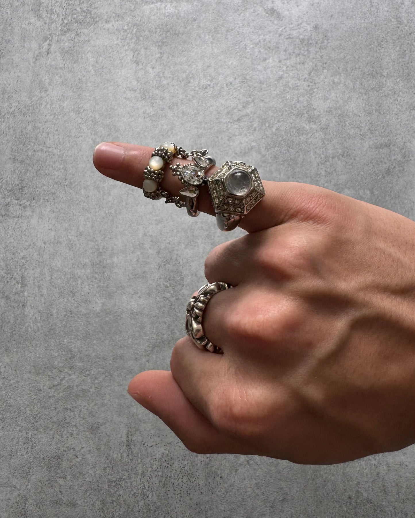 2000s Roberto Cavalli Triple Chained Rings (OS)