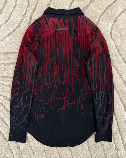 AW98 Jean Paul Gaultier Blood Drip Velvet Shirt (XS)