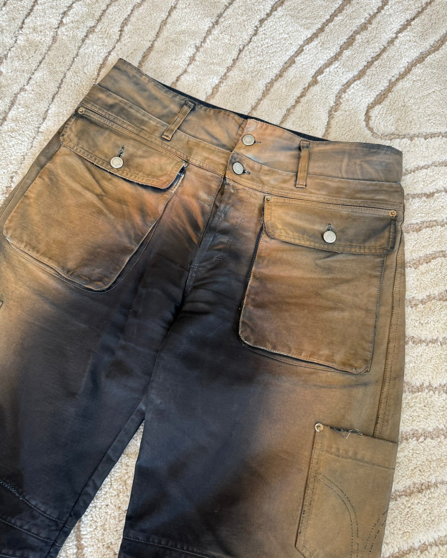 AW03 Dolce & Gabbana Utility Bronze Shaded Cargo Pants (L)