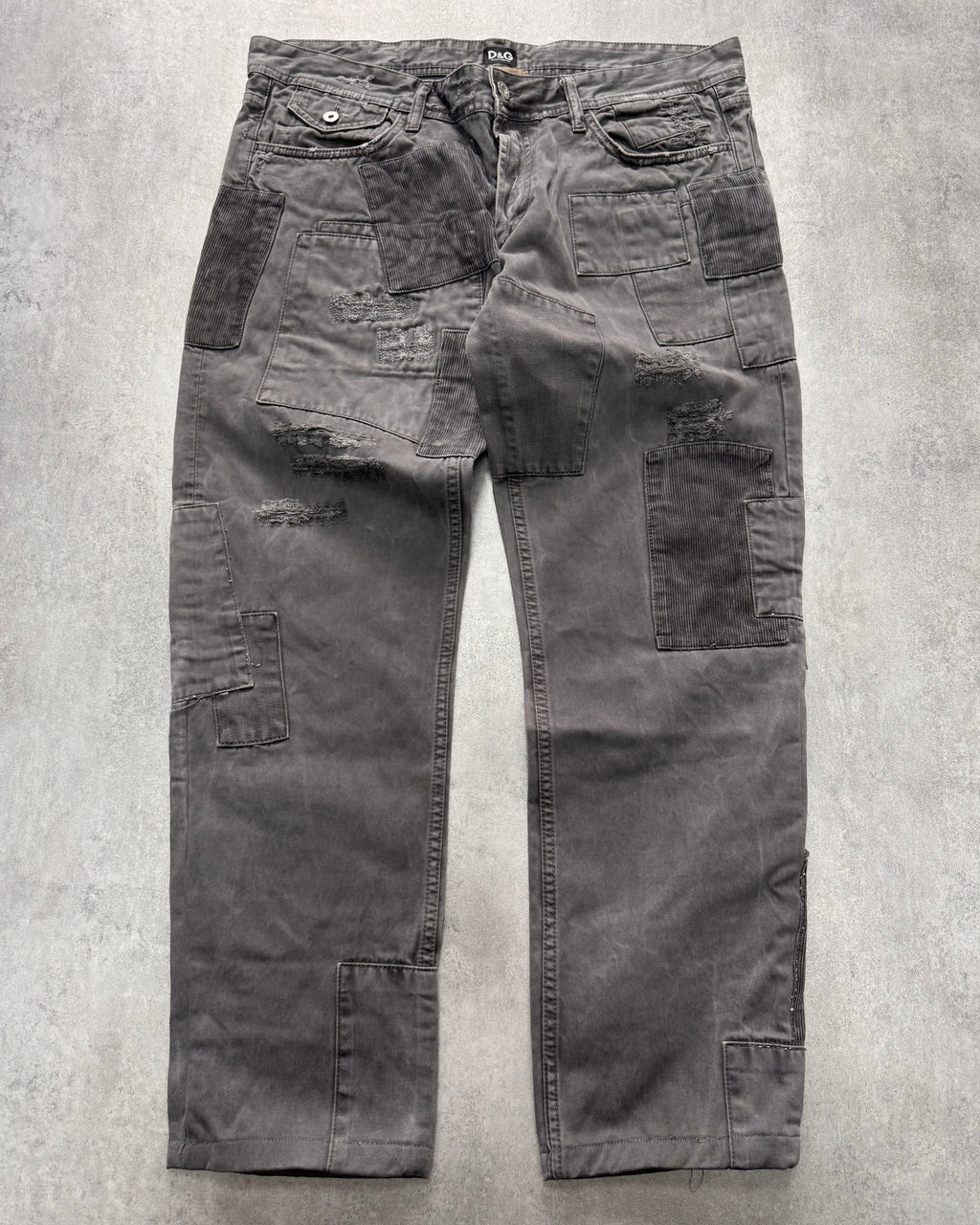 AW2011 Dolce & Gabbana Grey Patchwork Pants