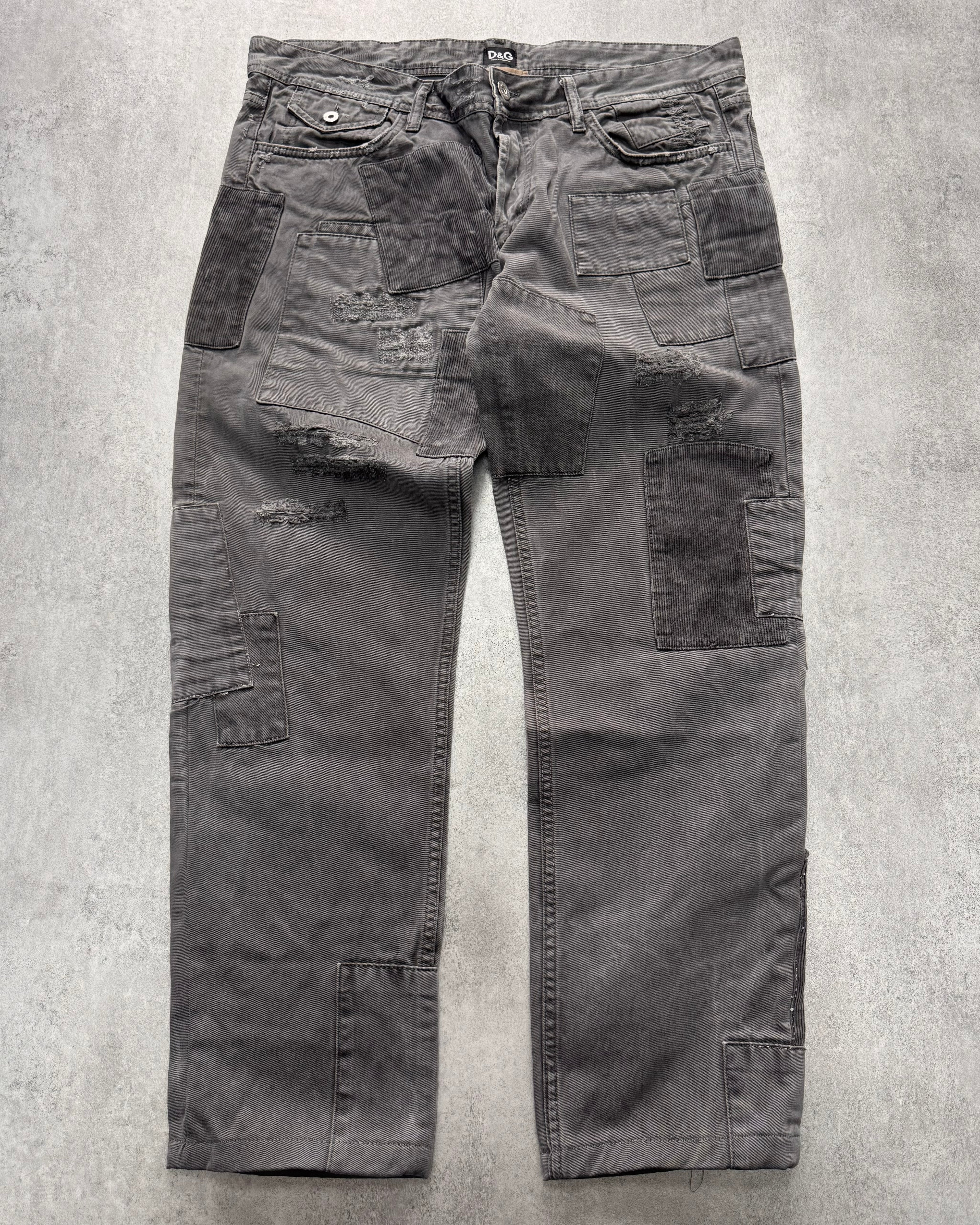 AW2011 Dolce & Gabbana Grey Patchwork Pants