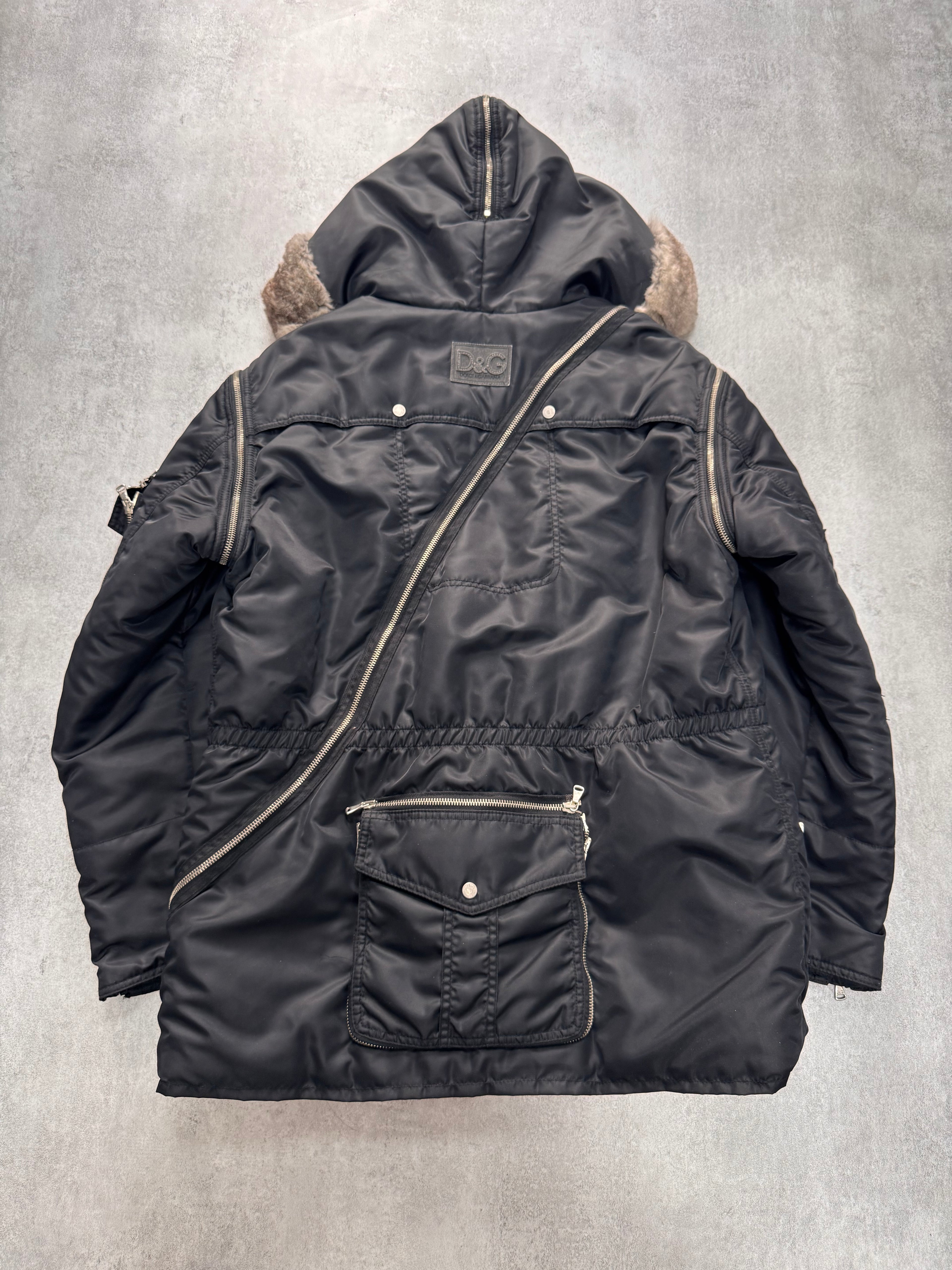 AW2003 Dolce & Gabbana Tornado Zipper Military Coat