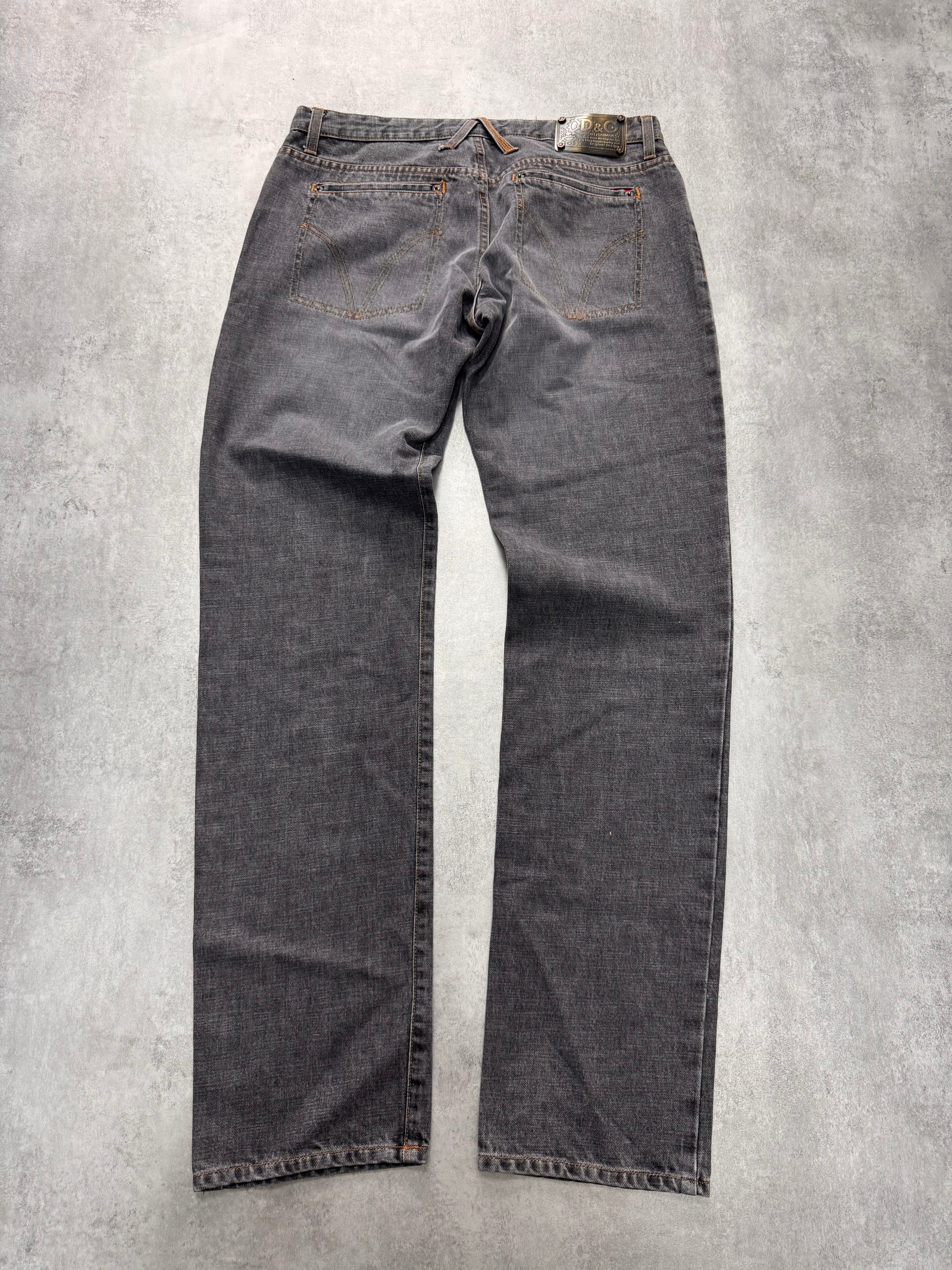 AW2003 Dolce & Gabbana Raw Grey Denim Jeans