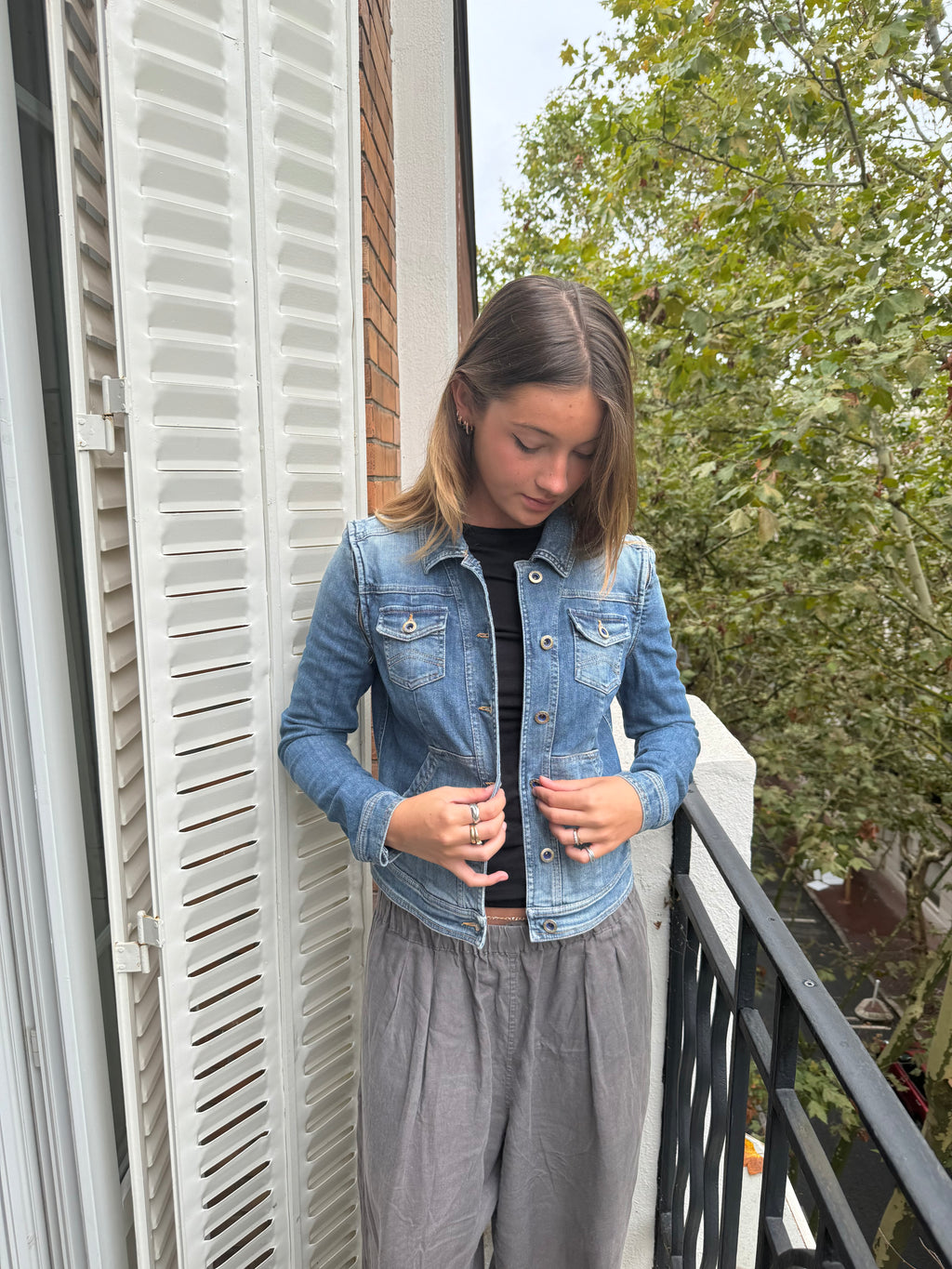 2000s Armani Denim Jacket with Detachable Arms