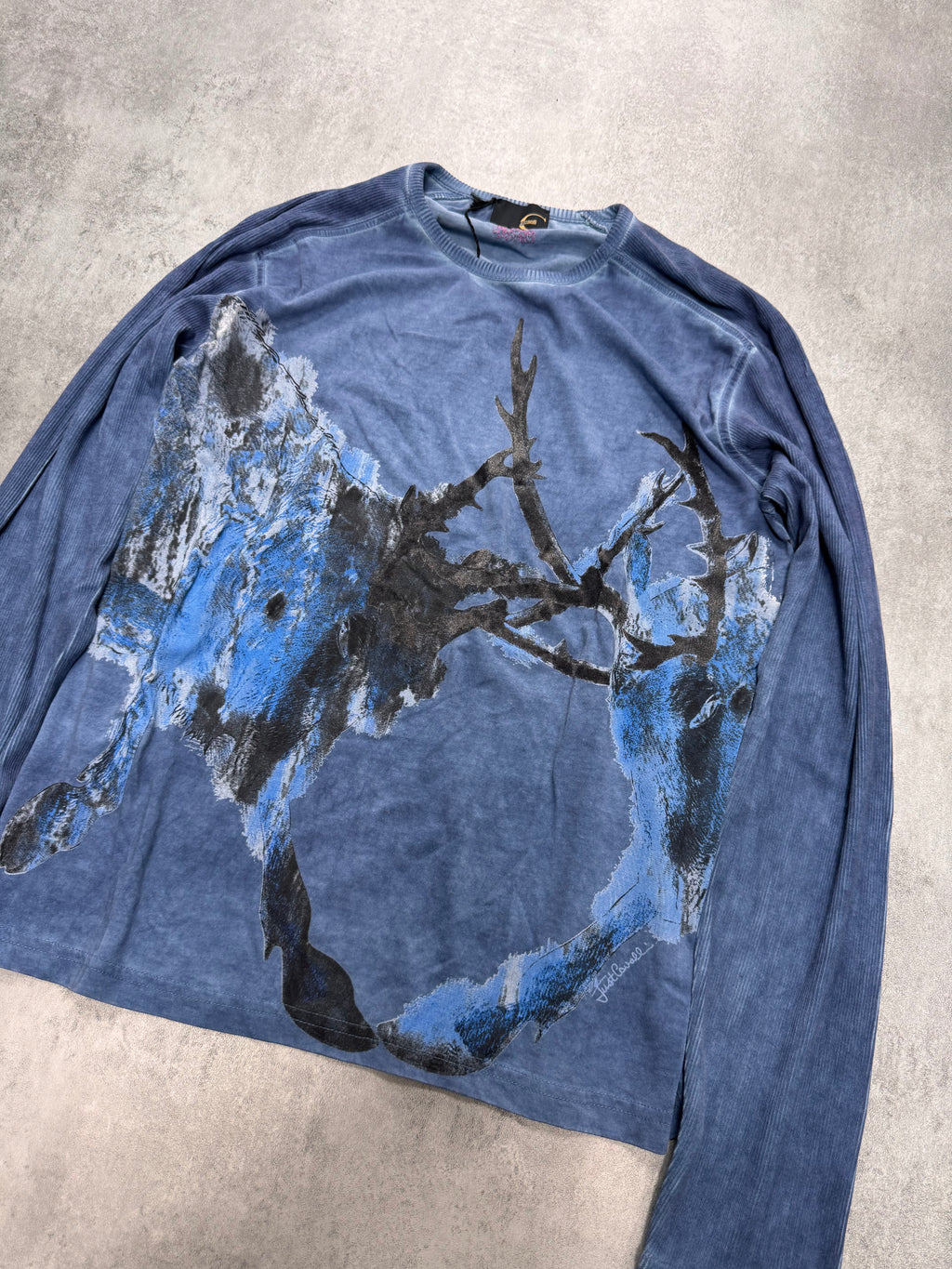2000s Cavalli Fighting Deers Painting Longsleeves