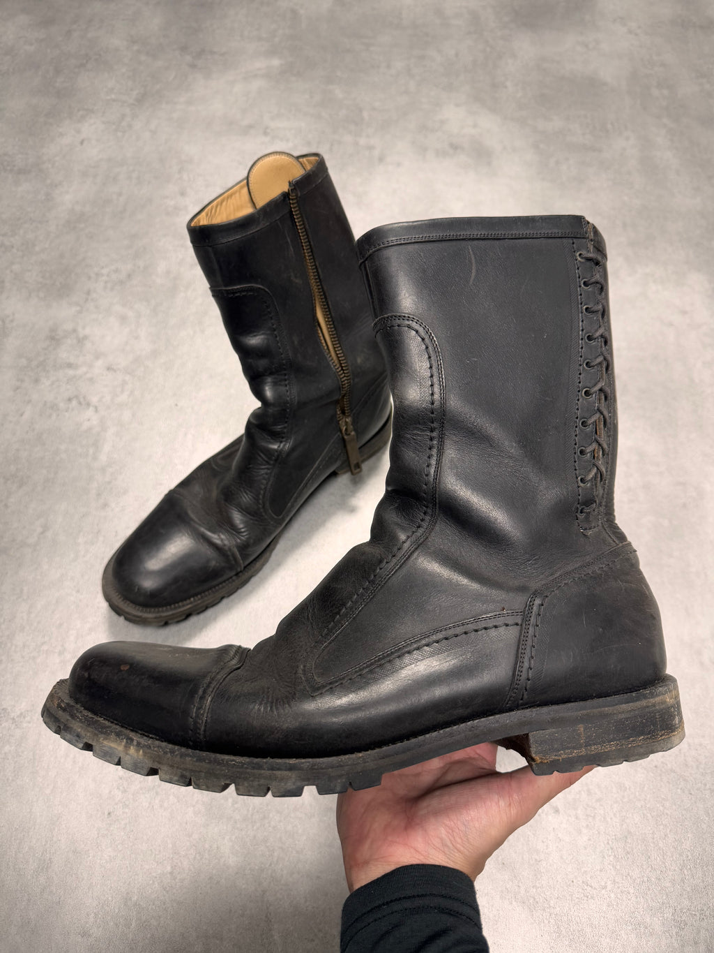 Dolce & Gabbana Black Leather High Boots