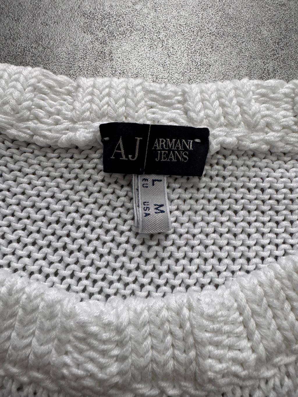 2000s Armani Wave White Sweater