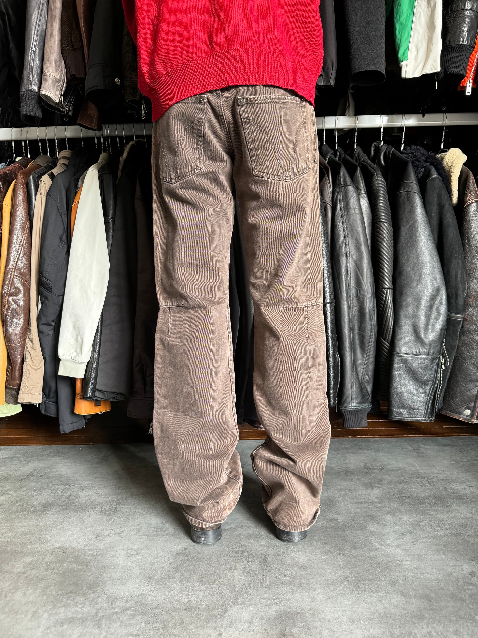 AW2003 Dolce & Gabbana Brown Zipped Pants (M) - 5