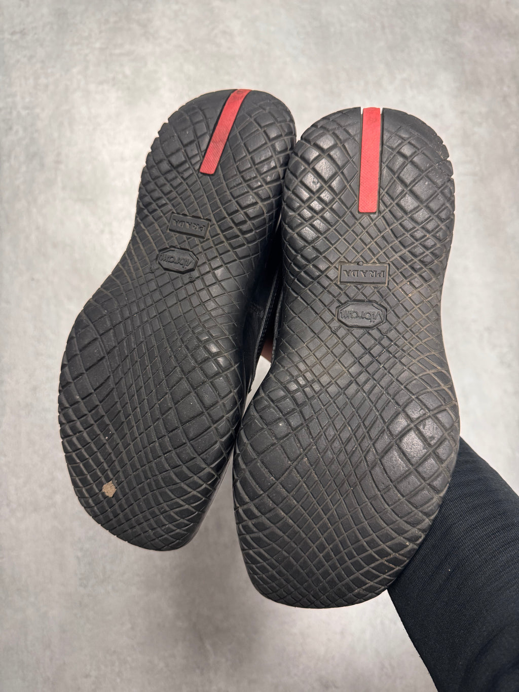 FW2000 Prada Vibram Hybrid Outdoor Black Leather Shoes