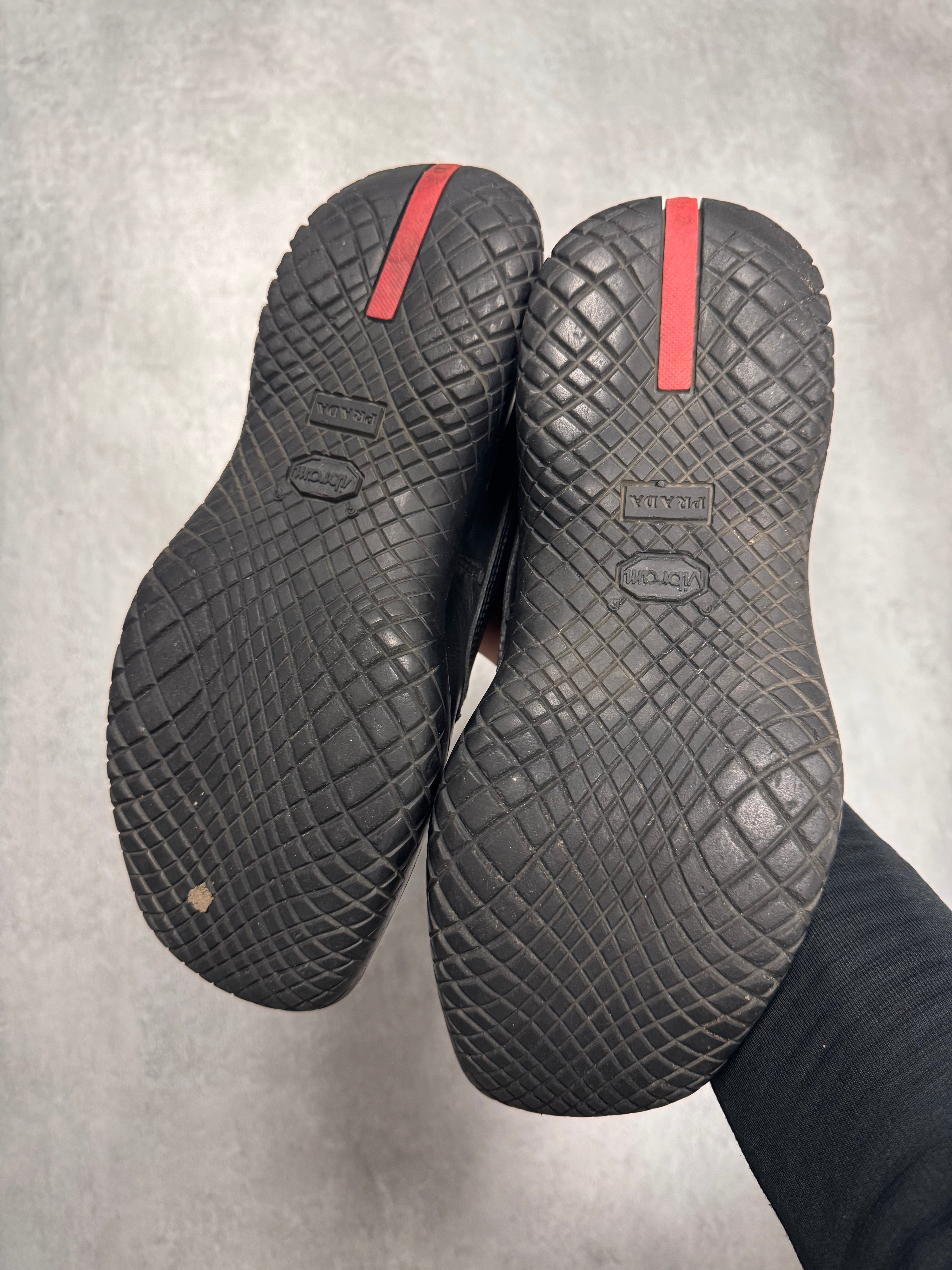 FW2000 Prada Vibram Hybrid Outdoor Black Leather Shoes