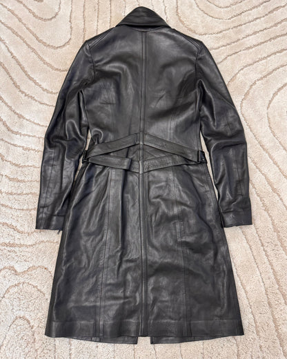 2000s Plein Sud High-Neck Lambskin Trench Coat (XS/S)