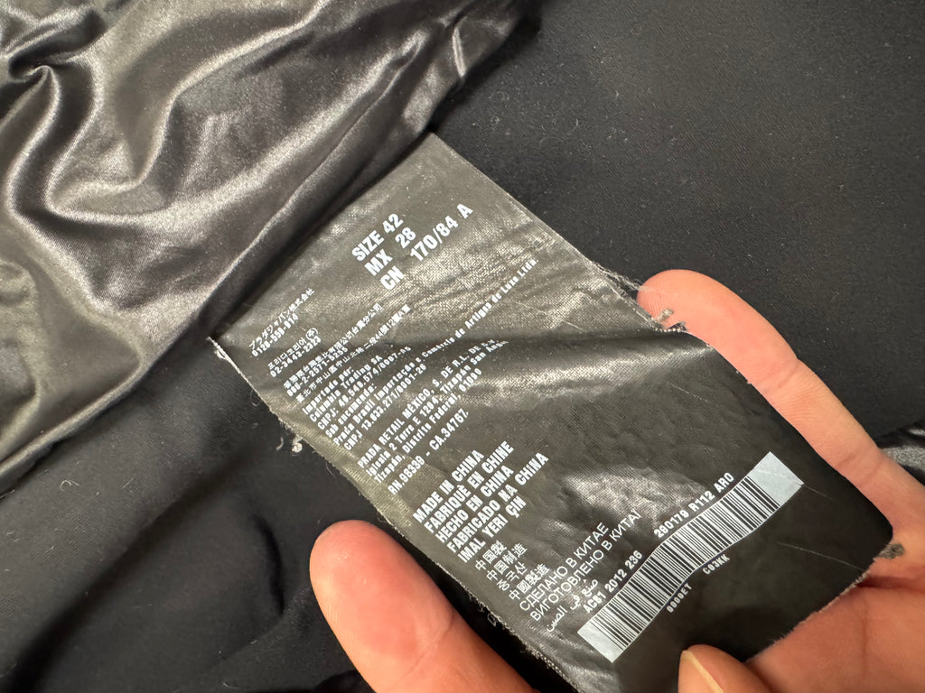 2000s Prada Black Cropped Puffer Hooded Jacket