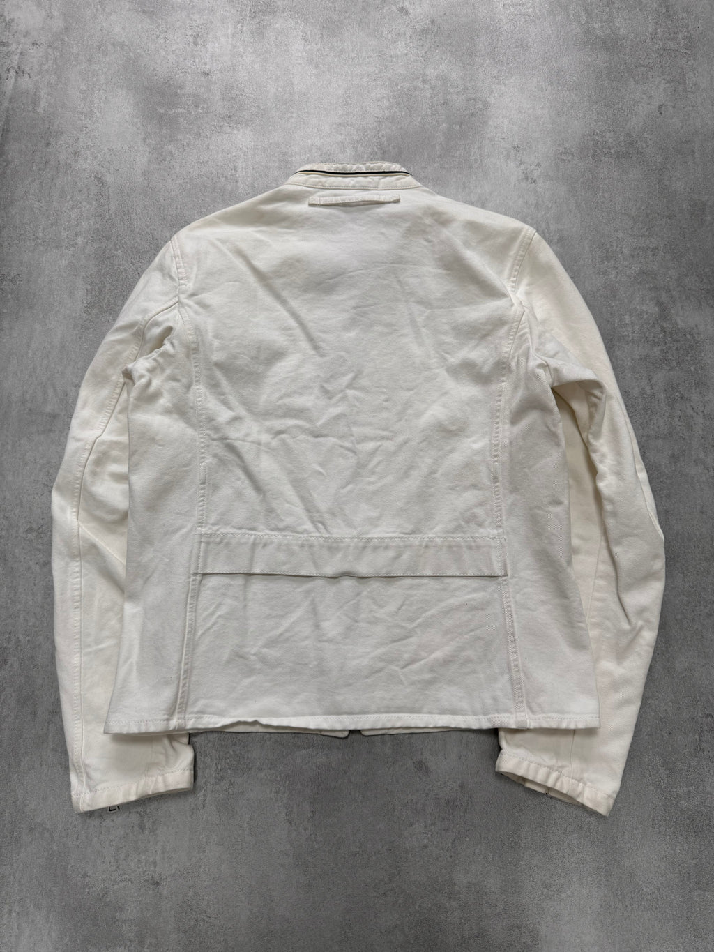 2000s Prada Luna Rossa White Biker Jacket