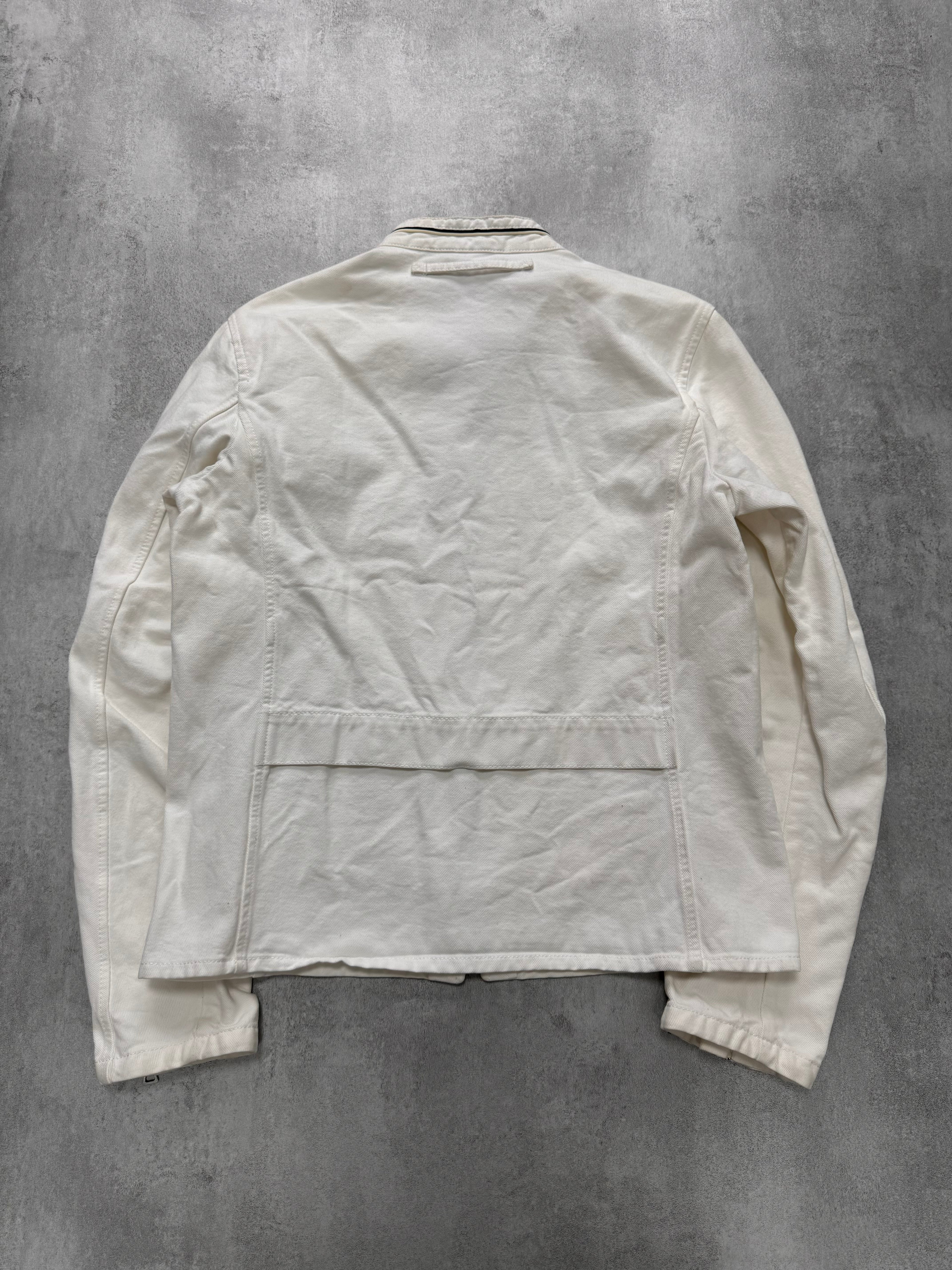 2000s Prada Luna Rossa White Biker Jacket