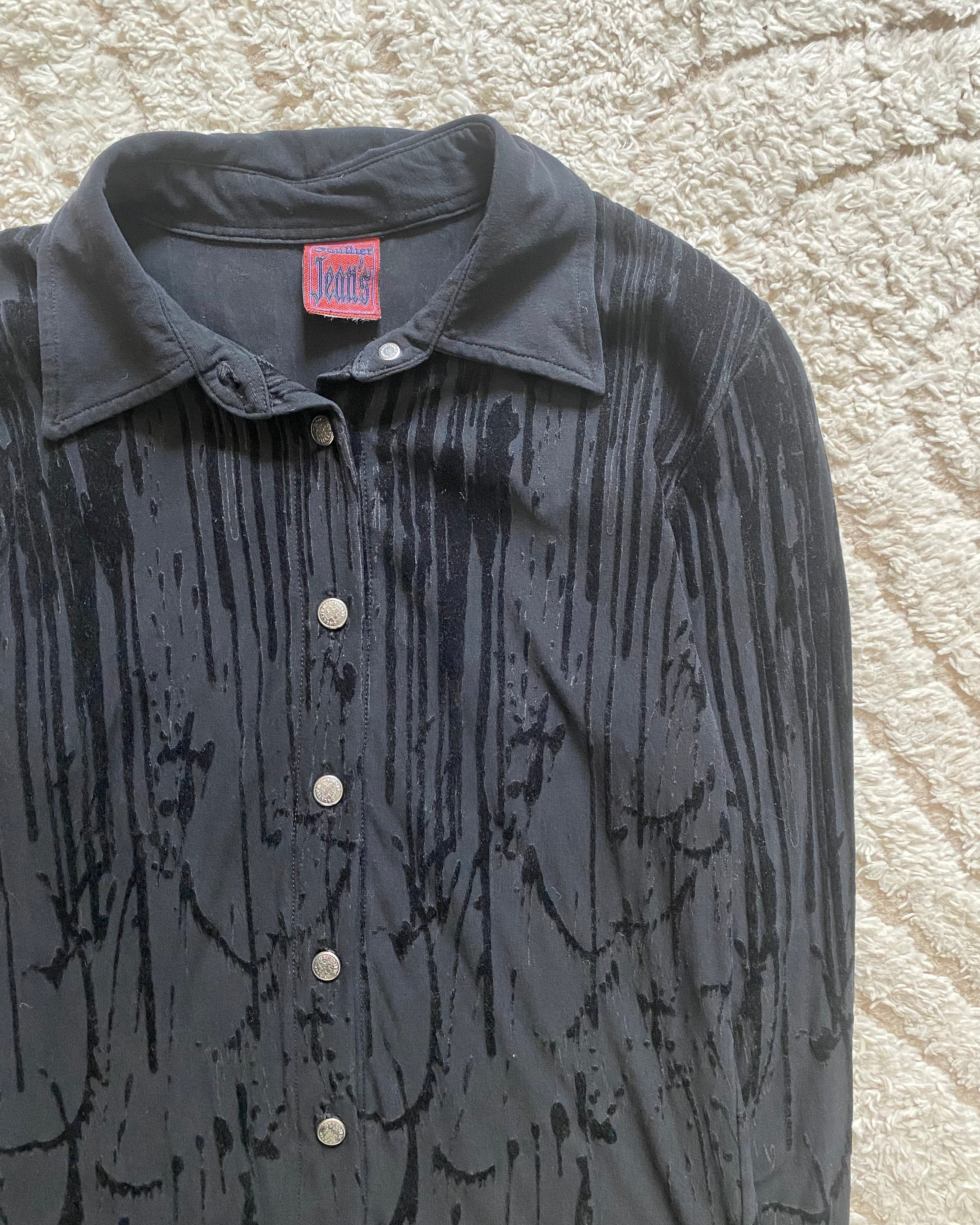 AW98 Jean Paul Gaultier Velvet Blood Drip Shirt (XS)