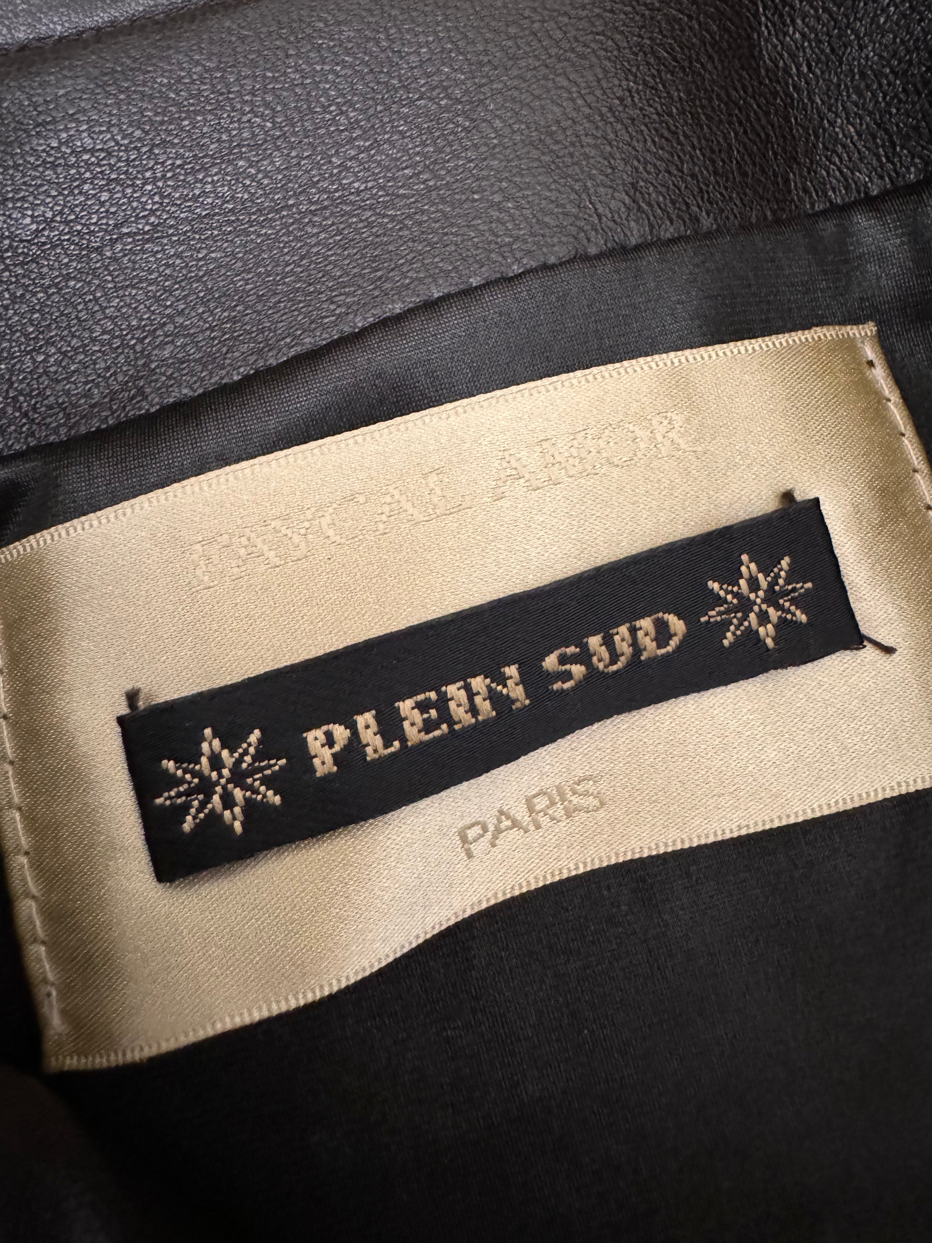 2000s Plein Sud Utility Deep Brown Leather Jacket