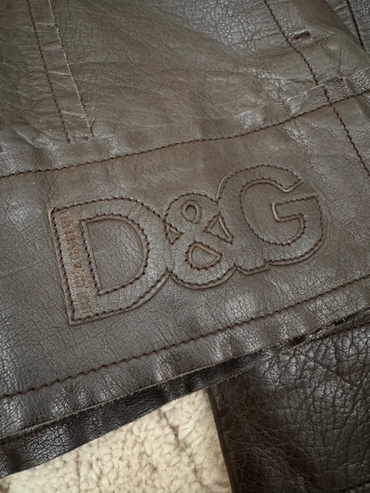 2000s Dolce & Gabbana Spy Leather Jacket (L/XL)