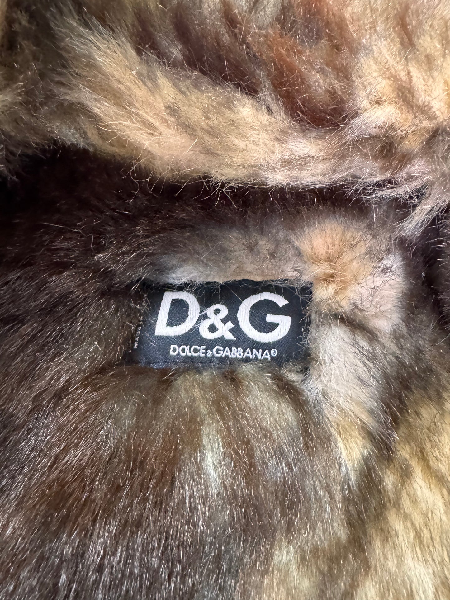 2000s Dolce & Gabbana Fur Striped Corduroy Jacket (L)