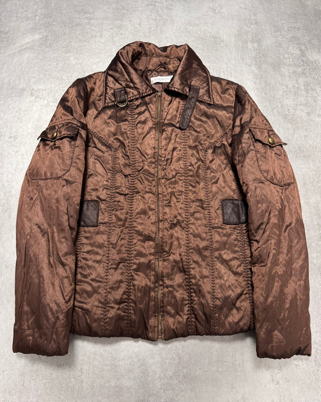 1990s Balmain Shiny Brown Jacket