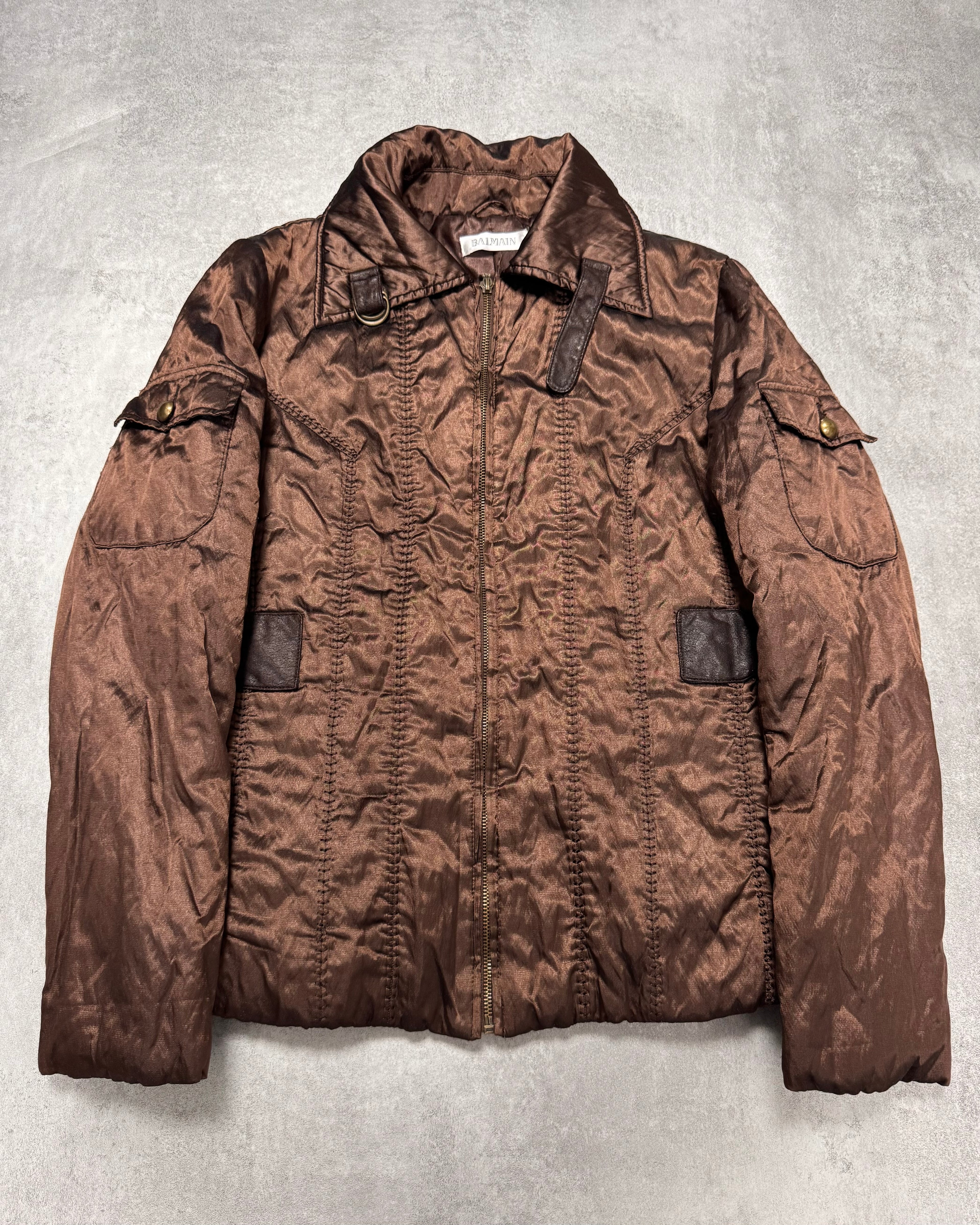 1990s Balmain Shiny Brown Jacket