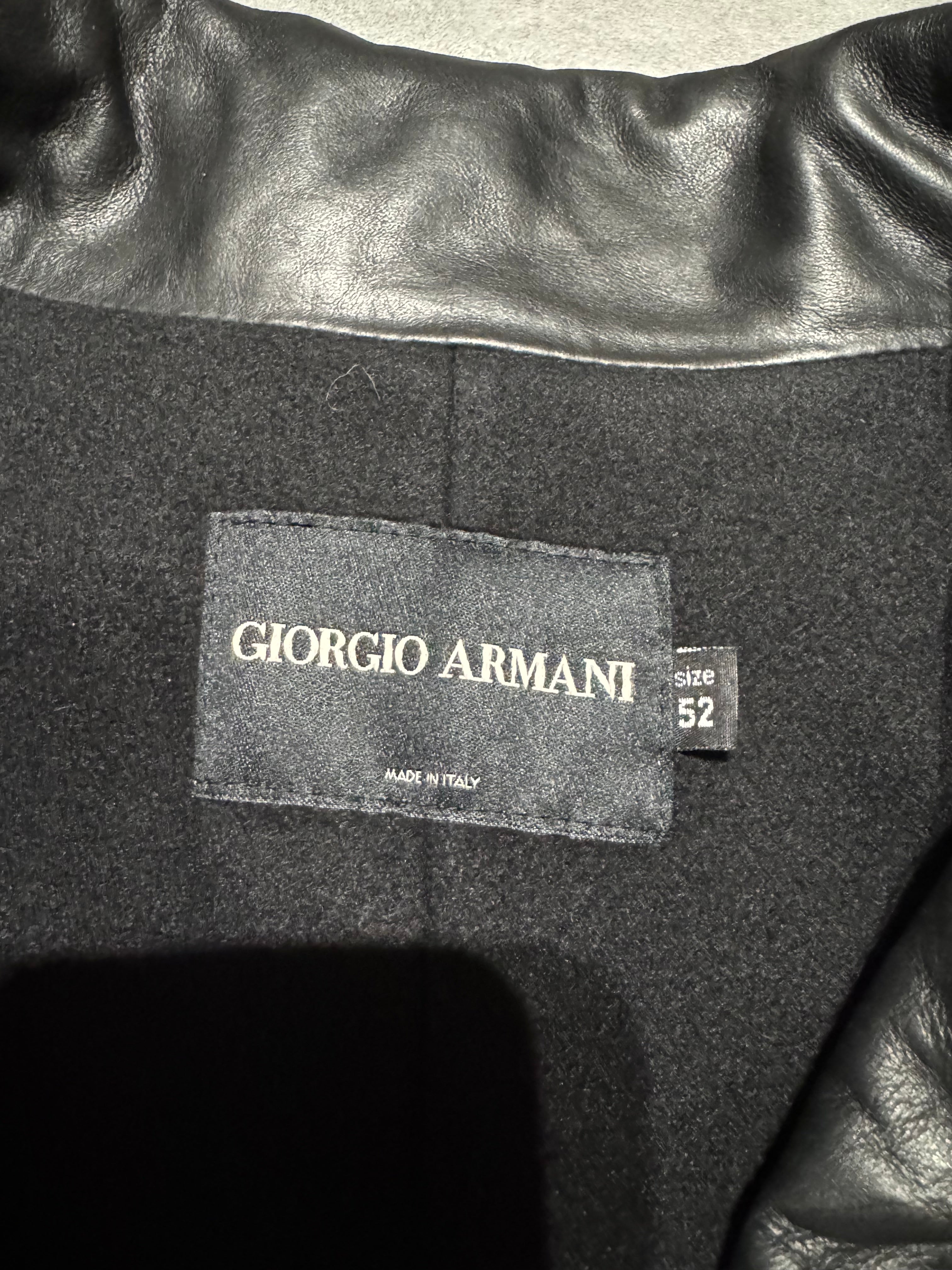 1990s Giorgio Armani Black Leather Jacket (M)