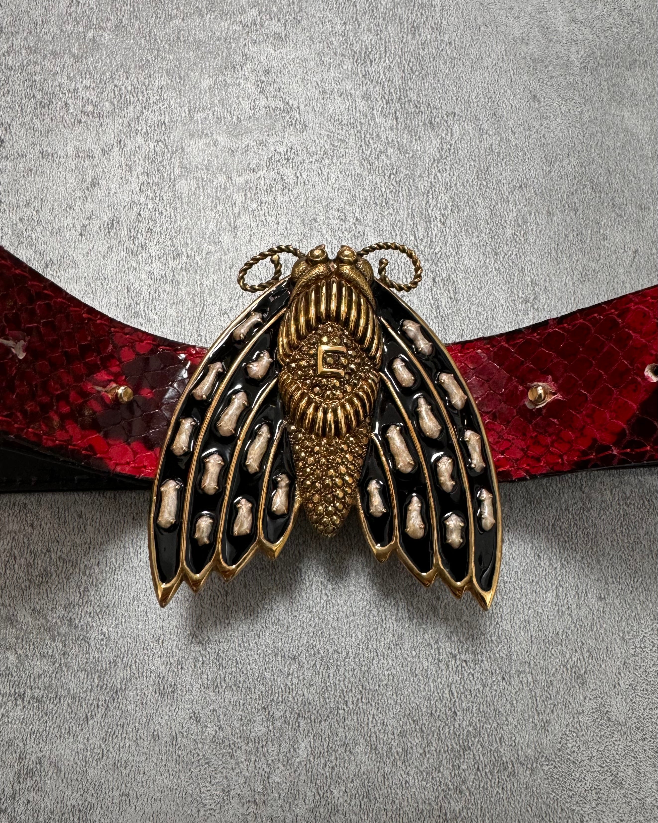 Roberto Cavalli Class Embellished Insect Belt