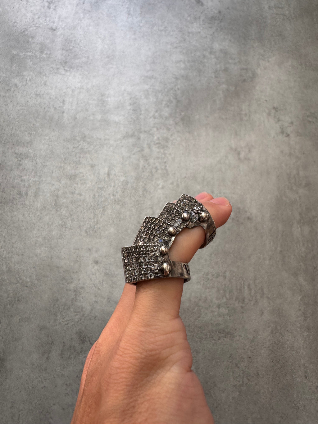 2000s Vivienne Westwood Iced Ouy Silver Armour Ring