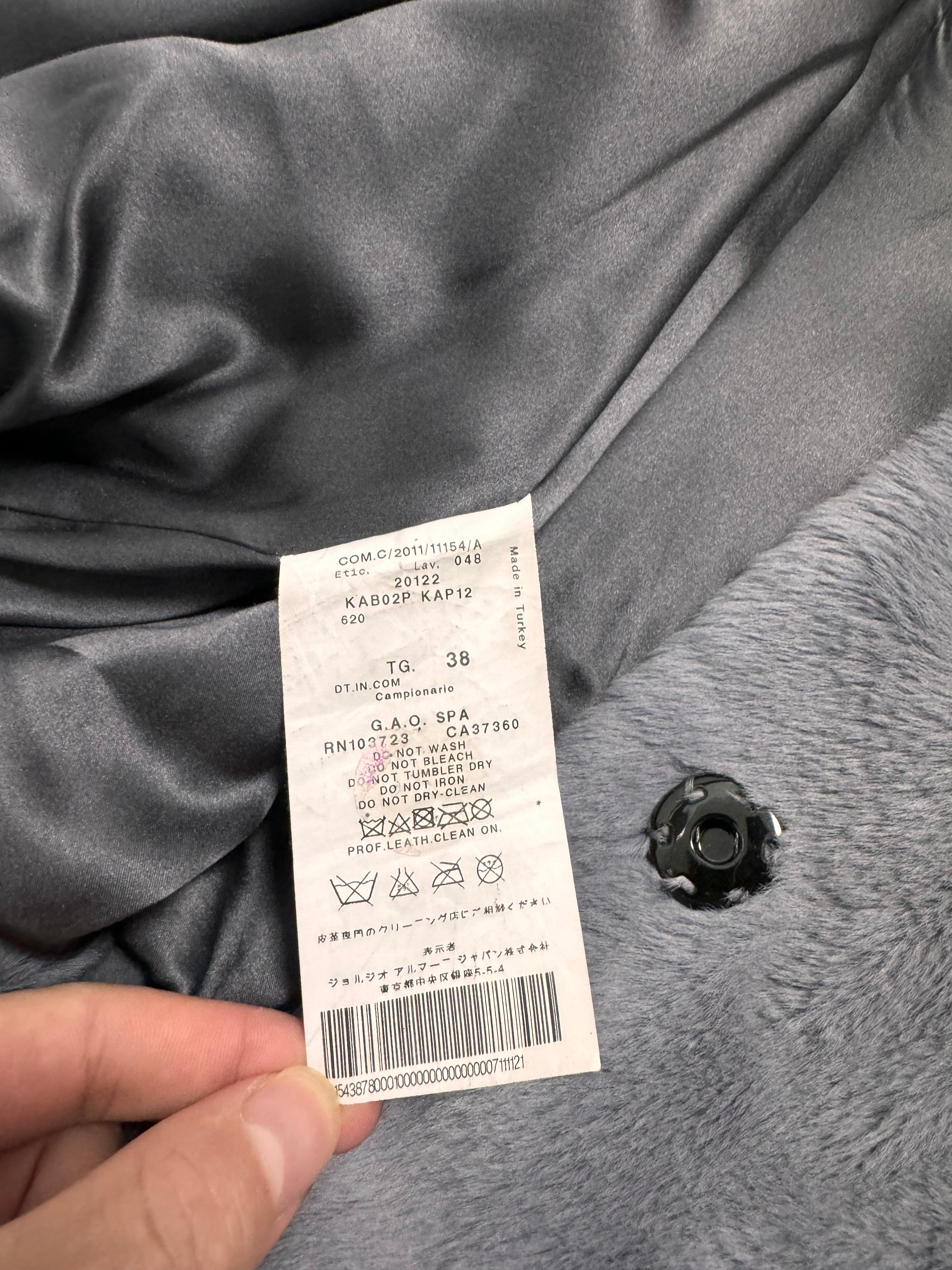 AW2012 Giorgio Armani Dark Polar Fur Cropped Jacket