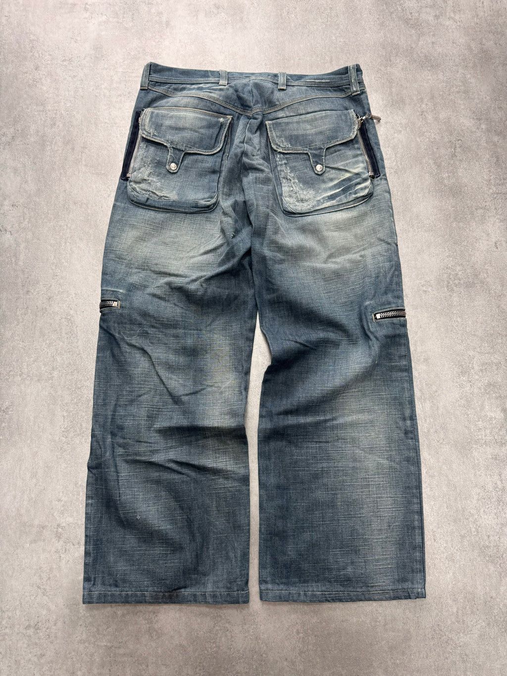 AW2005 Versace Cargo Sun Faded Denim Jeans