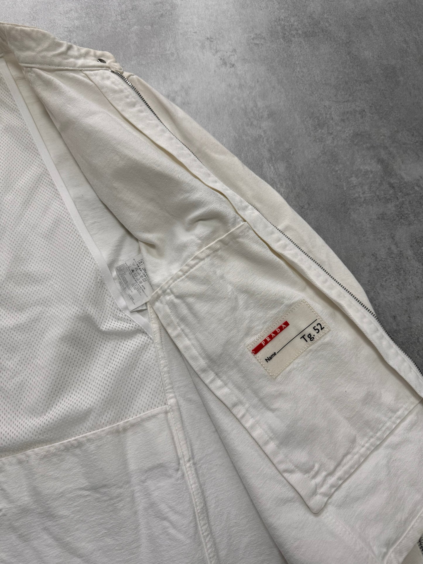 2000s Prada Luna Rossa White Biker Jacket (M/L)