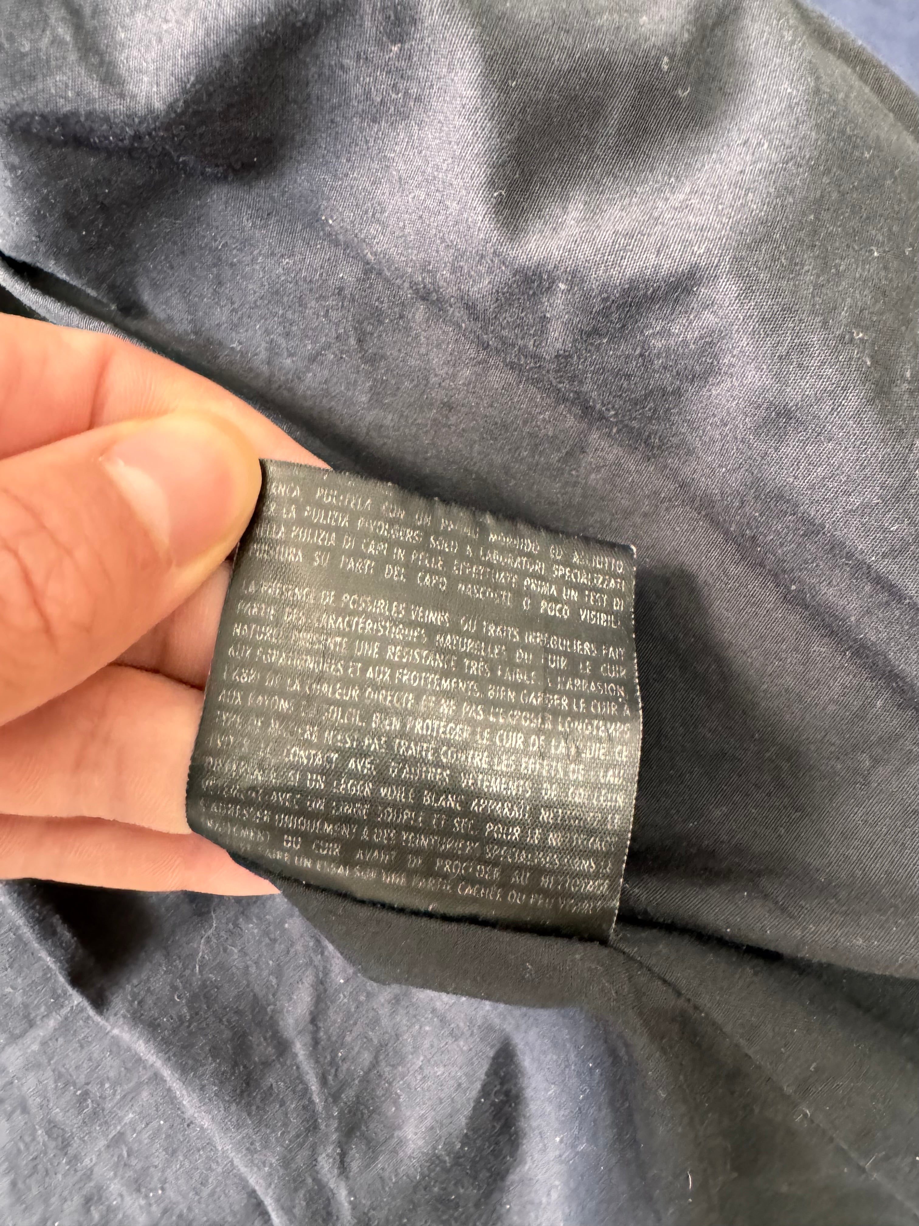 SS2009 グッチ ネイビー グラデーション バイカー レザー ジャケット (S)