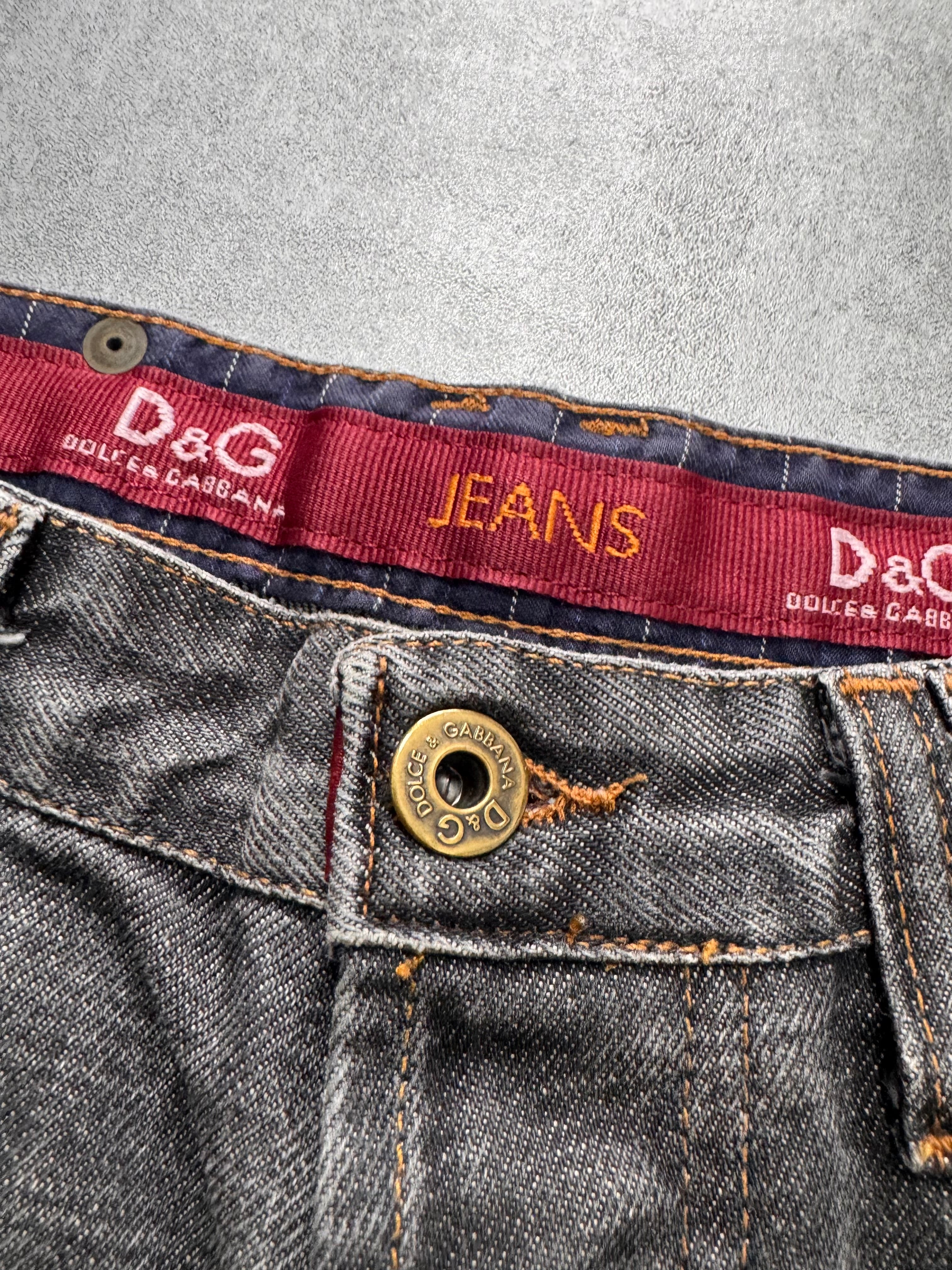 AW2003 Dolce & Gabbana Raw Grey Denim Jeans