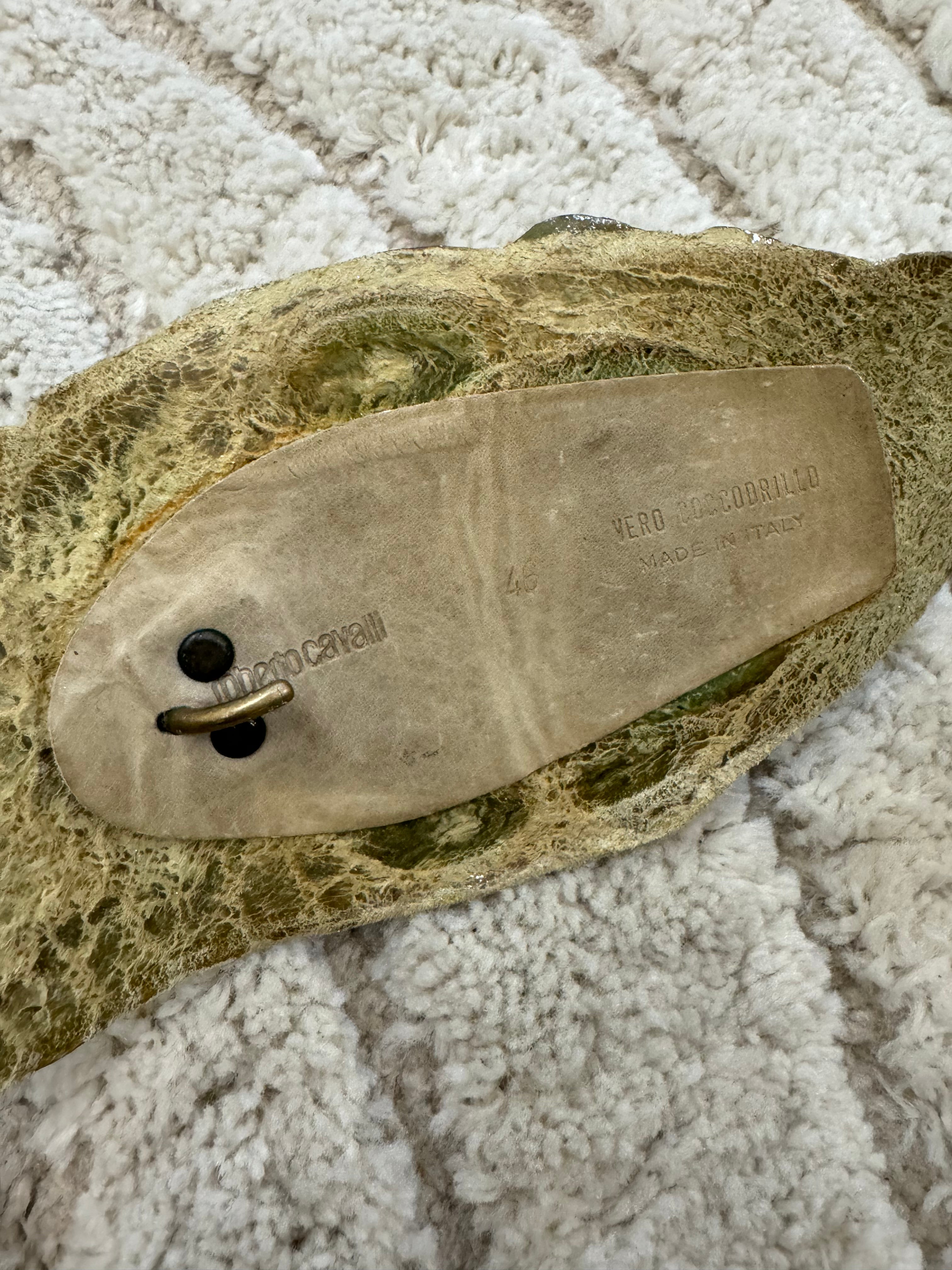 SS2005 Roberto Cavalli Sliver Crocodile Leather Belt