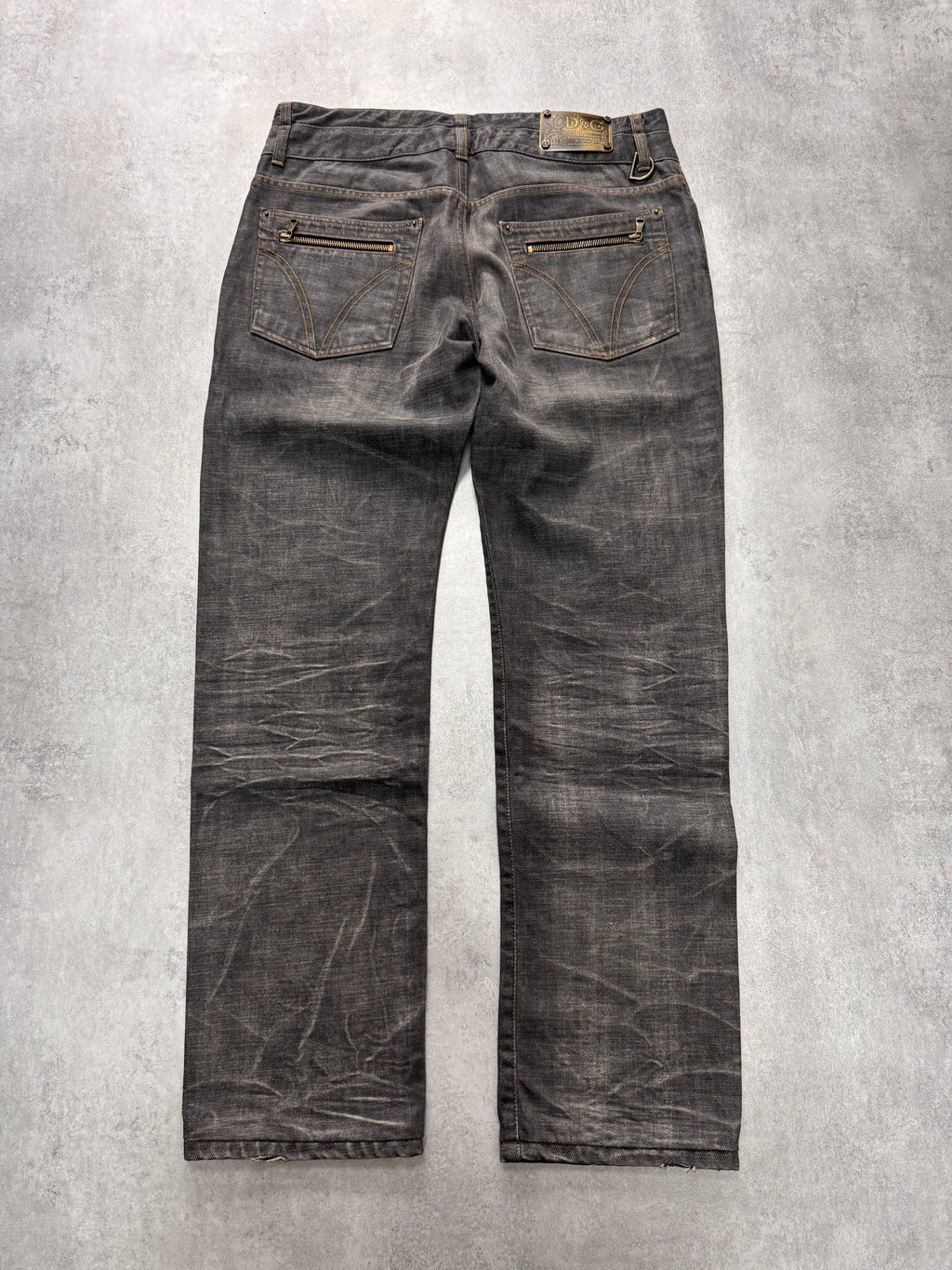 AW2003 Dolce & Gabbana Raw Grey Denim Jeans