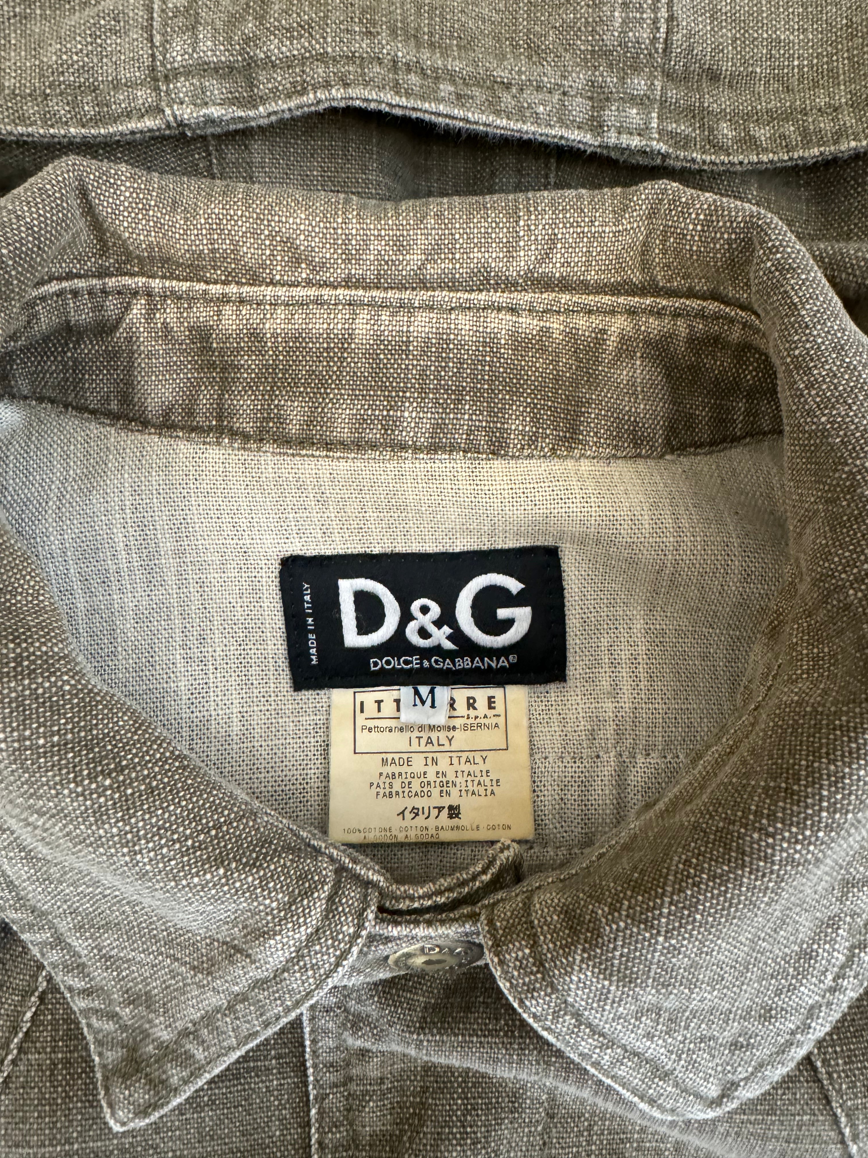 2003 ドルチェ＆ガッバーナ レベル コンバット フード付き デニム ジャケット (S/M)