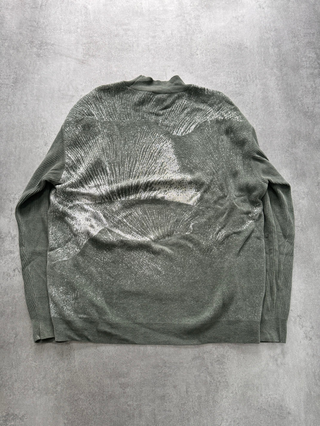SS2020 Emporio Armani Mountain Landscape High Neck Kaki Sweater