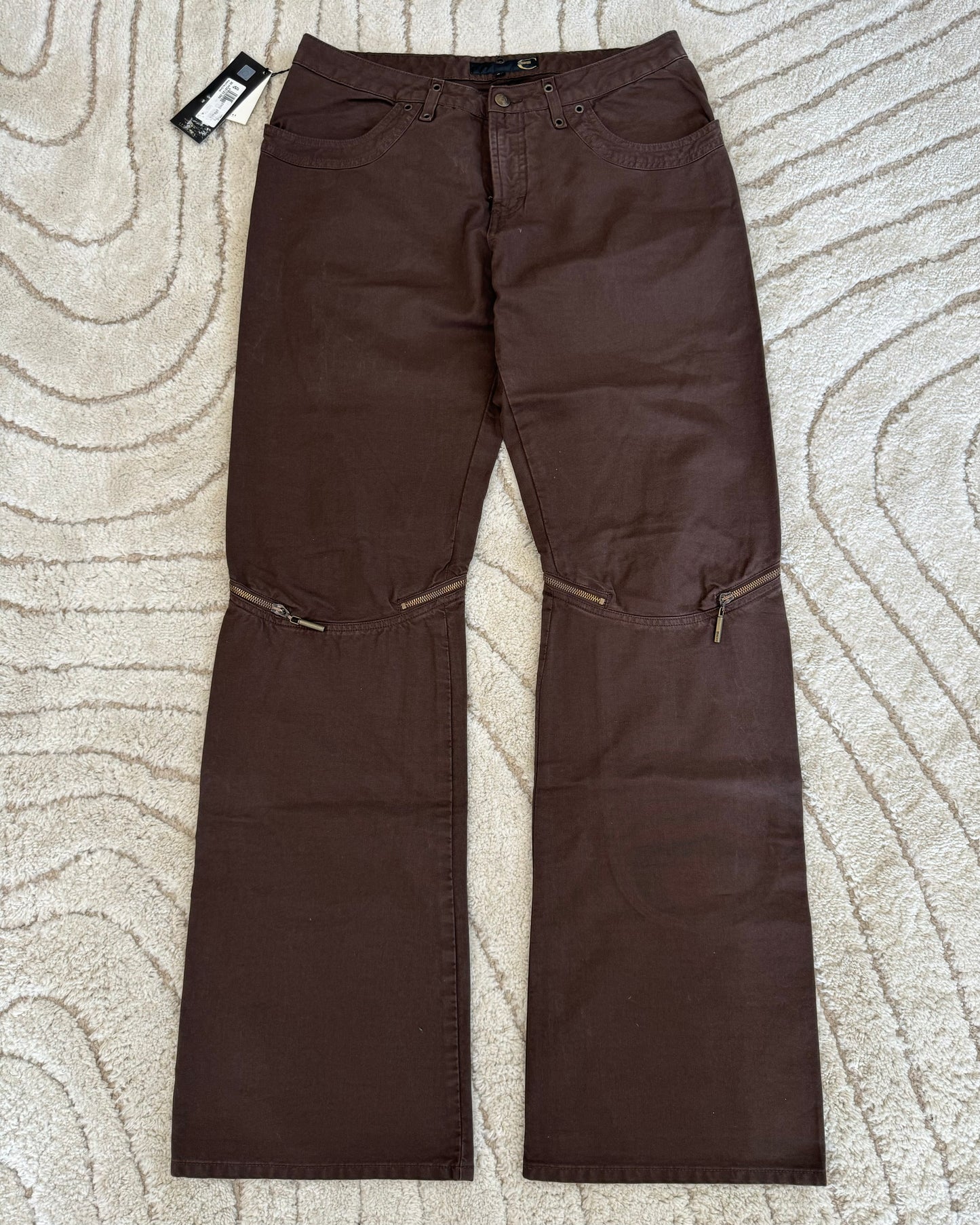 2000s Cavalli Zipped Knee Flared Pants (M/L)