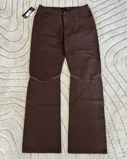 2000s Cavalli Zipped Knee Flared Pants (M/L)