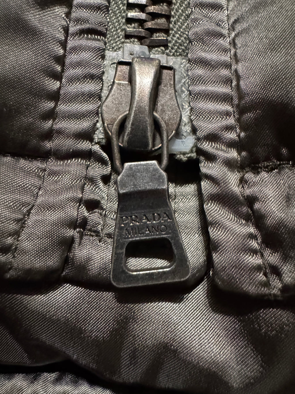 2000s Prada Warm Khaki Puffer Jacket