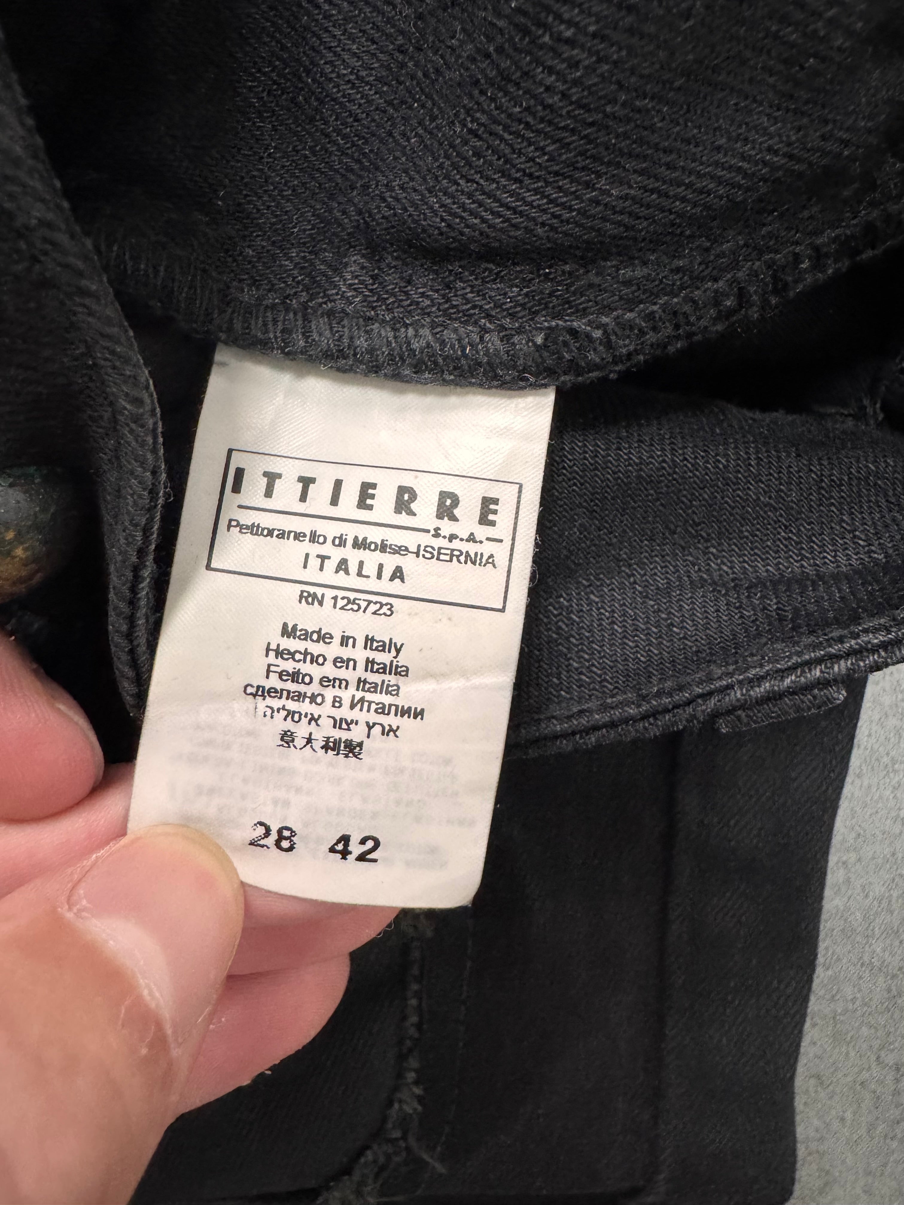 AW2010 Cavalli Studded Distressed Black Jeans