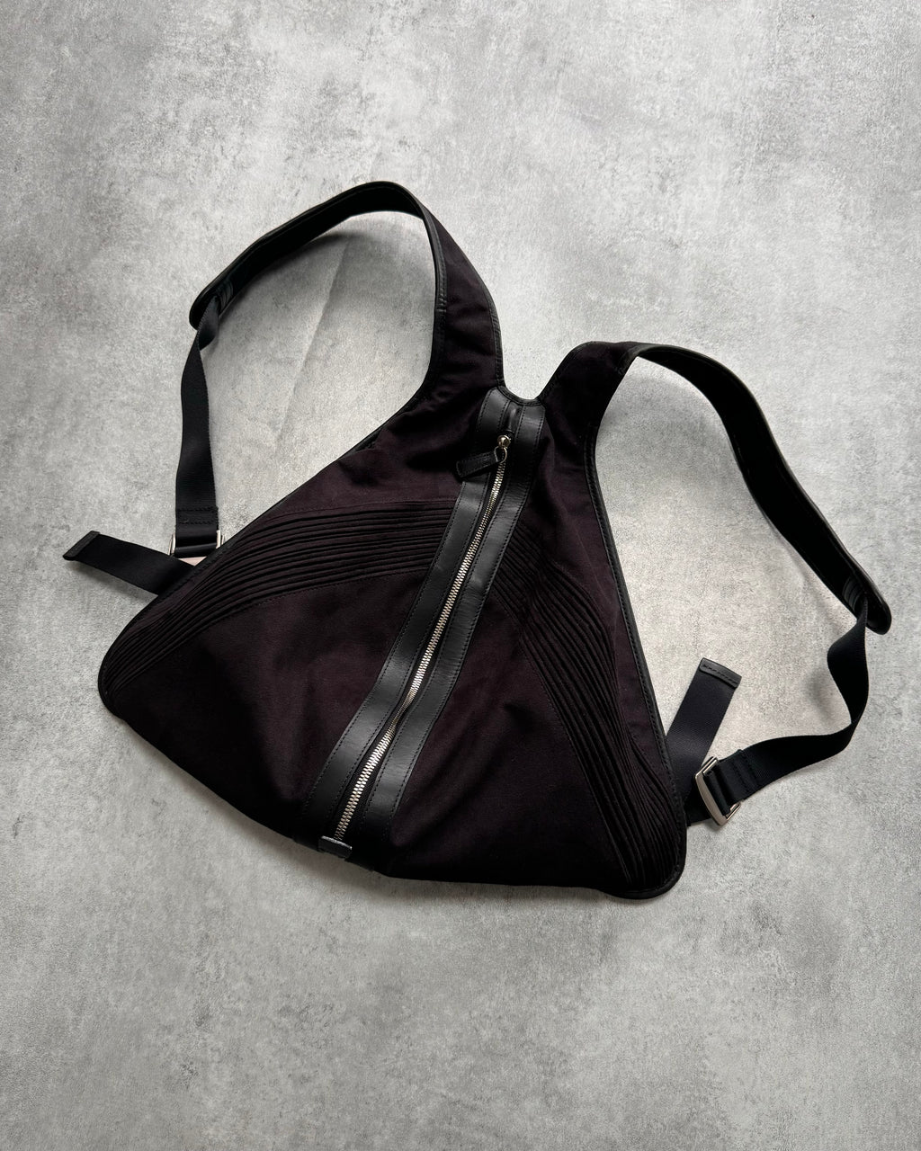 Issey Miyake Triangle Leather Backpack (OS)