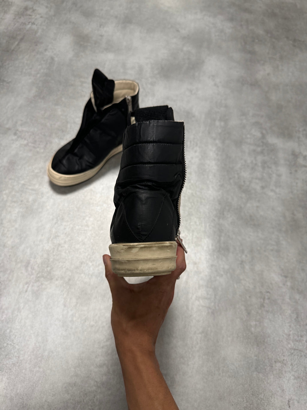 Rick Owens Drkshdw Black Waxed Nylon Hoofdunks Sneakers (43eu/us9,5)