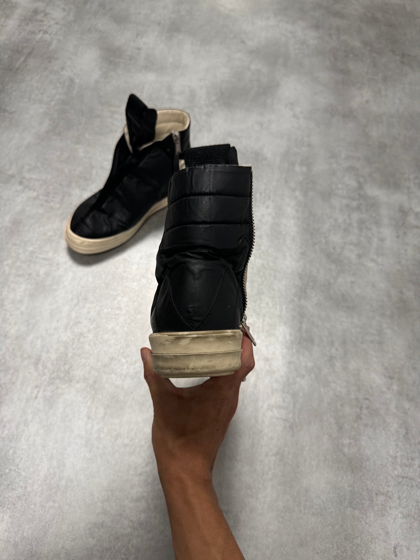 Rick Owens Drkshdw Black Waxed Nylon Hoofdunks Sneakers (43eu/us9,5)