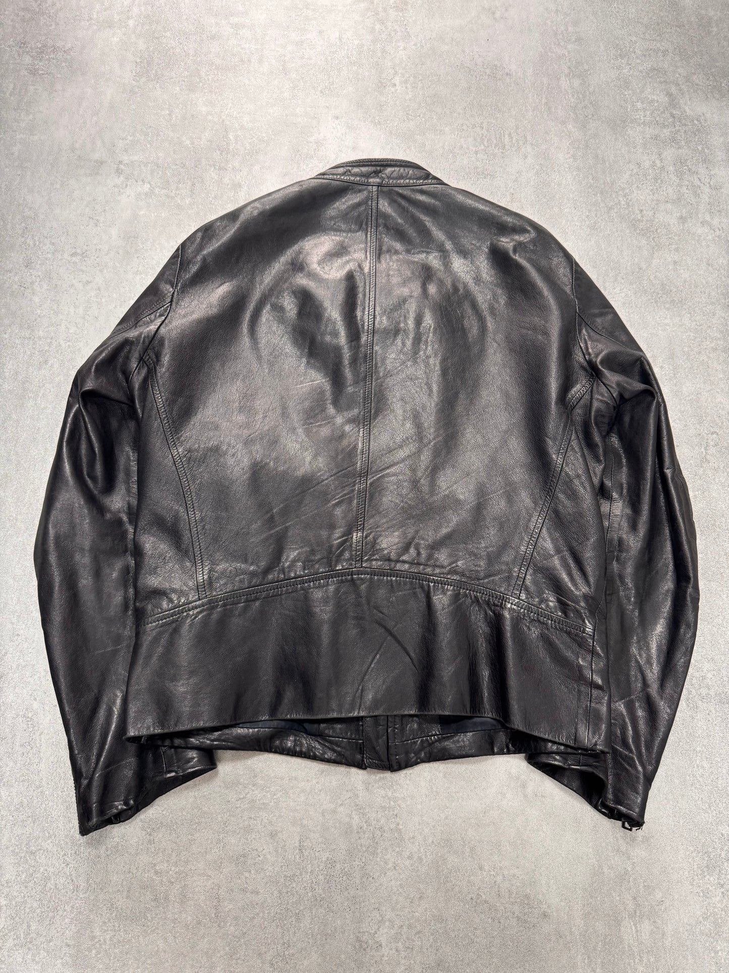 SS2014 Maison Margiela 5-Zip Premium Black Leather Jacket (M) - 2